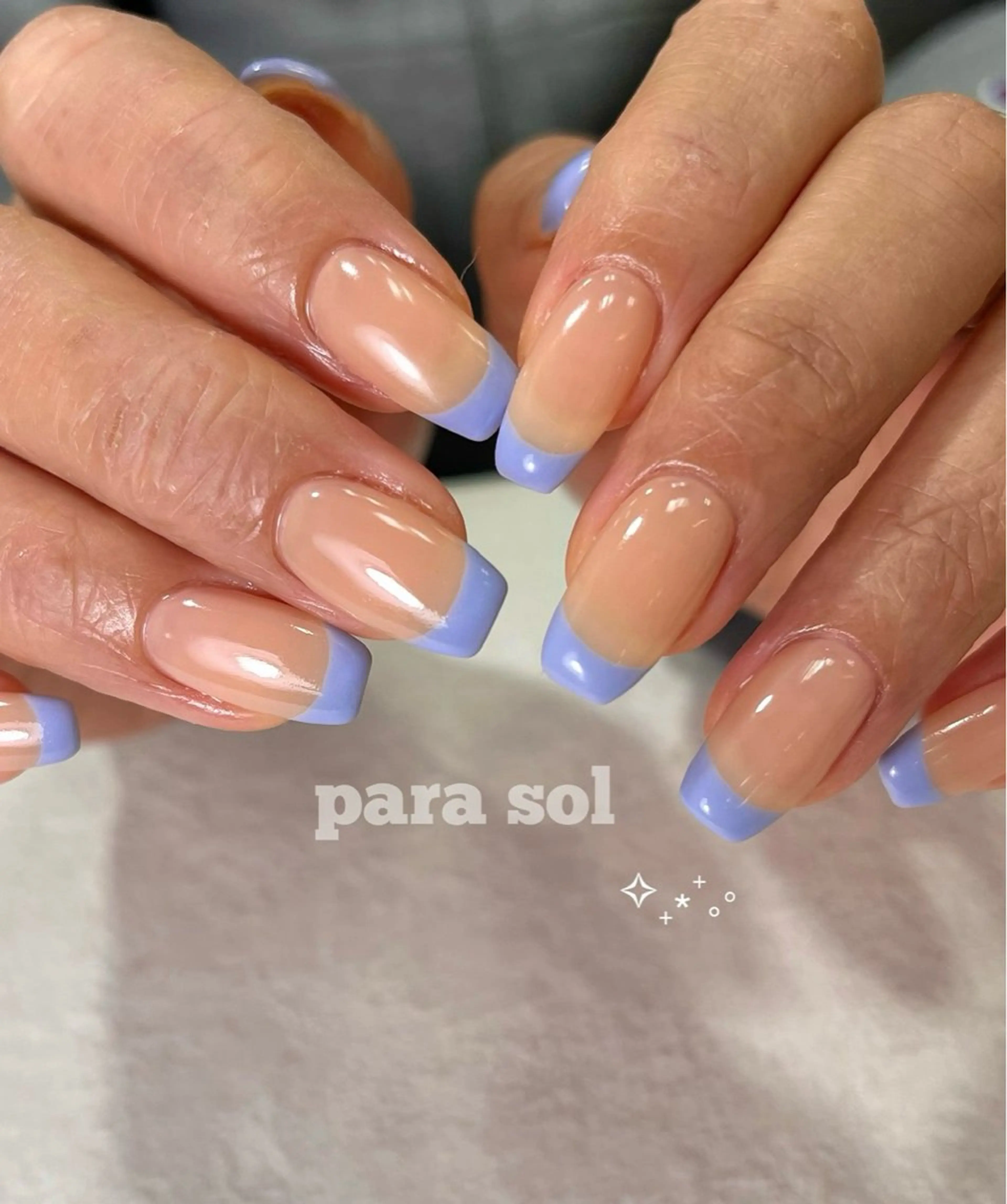 ネイル フレンチネイル ジェルネイル パラジェル シンプルネイル スクエアネイル ハンドネイル para ☀︎ sol by BECK所属・Para Sol nail　Maoのネイルデザイン