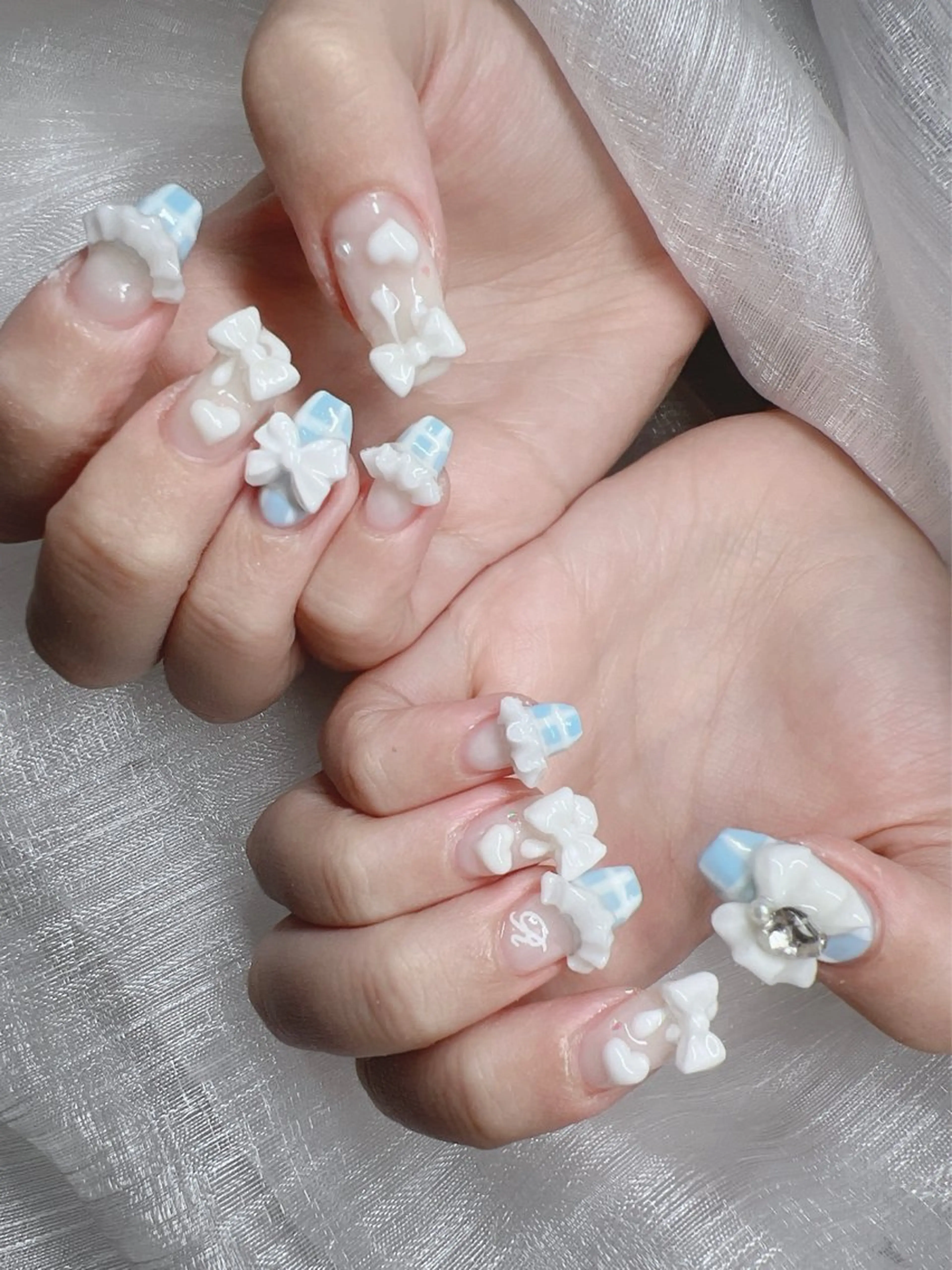 ネイル 長さ出し グラデーション キラキラネイル マグネットネイル ニュアンスネイル ハンドネイル Lee Nails チップ長さだし専門店のネイルデザイン