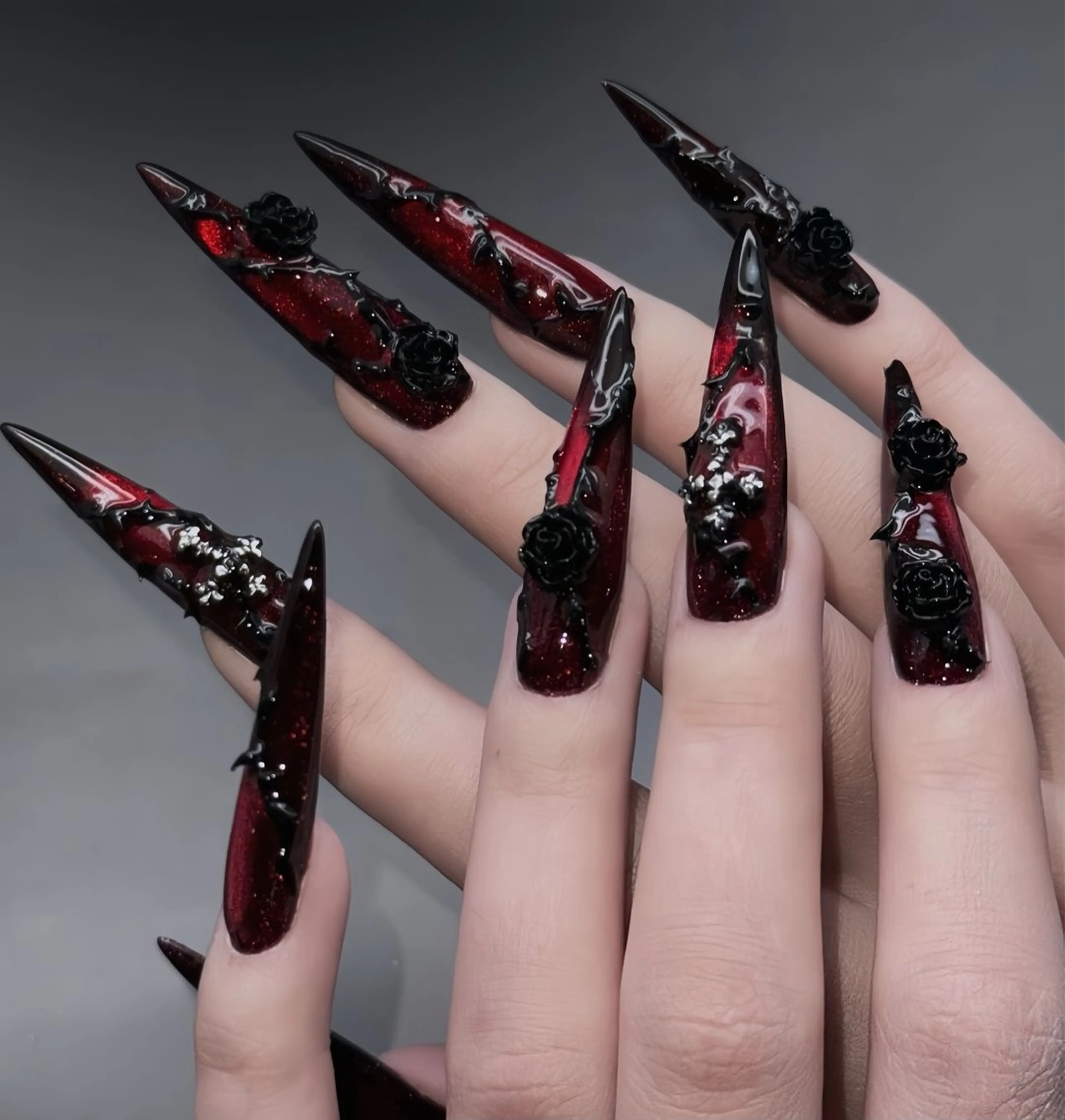 ネイル アートネイル ハロウィン ロングネイル スカルプネイル ネイルチップ ハンドネイル Rin Nail 新大久保店のネイルデザイン