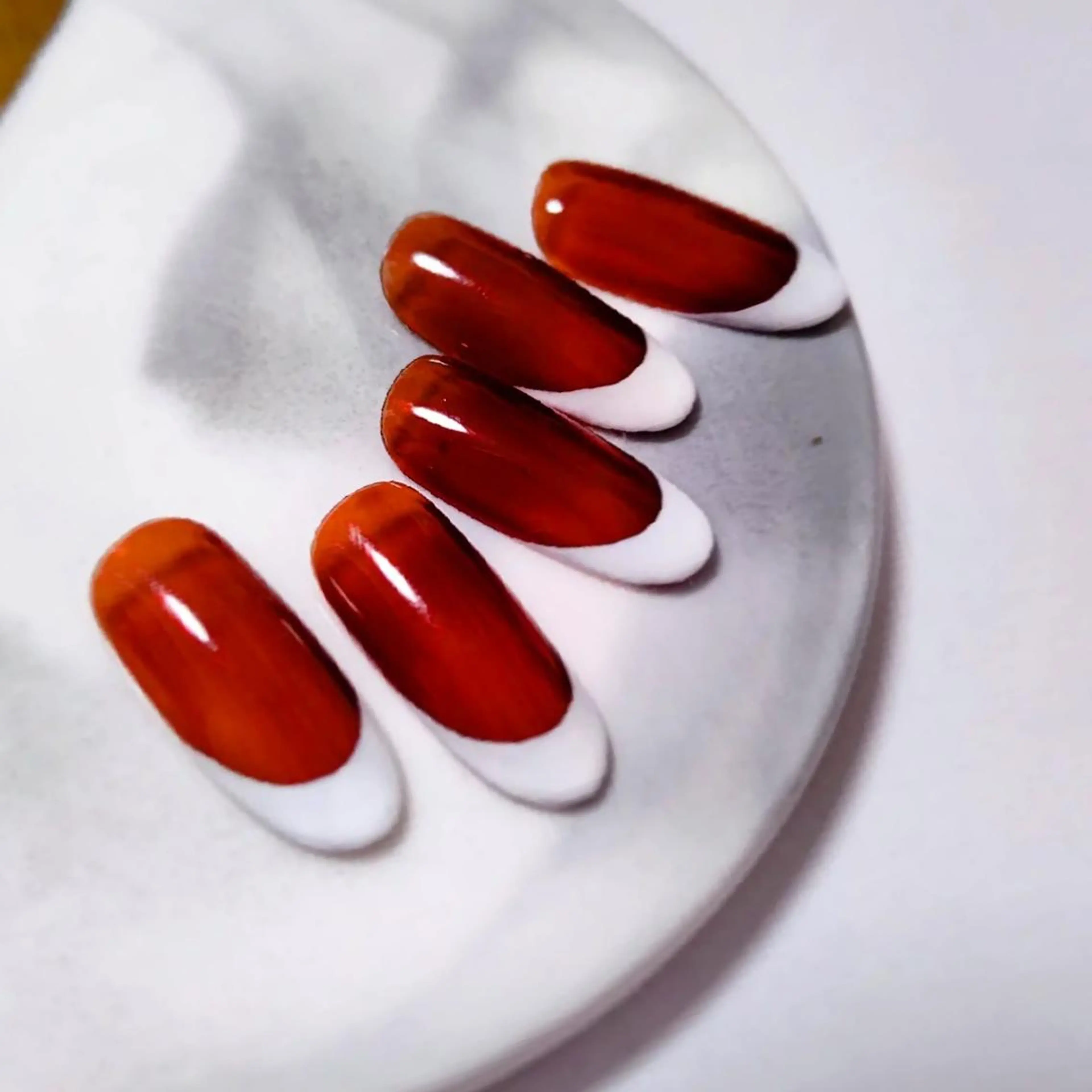 ネイル ブラウン クリアネイル フレンチネイル ホワイト Éclat~エクラ~ Mizukiのネイルデザイン