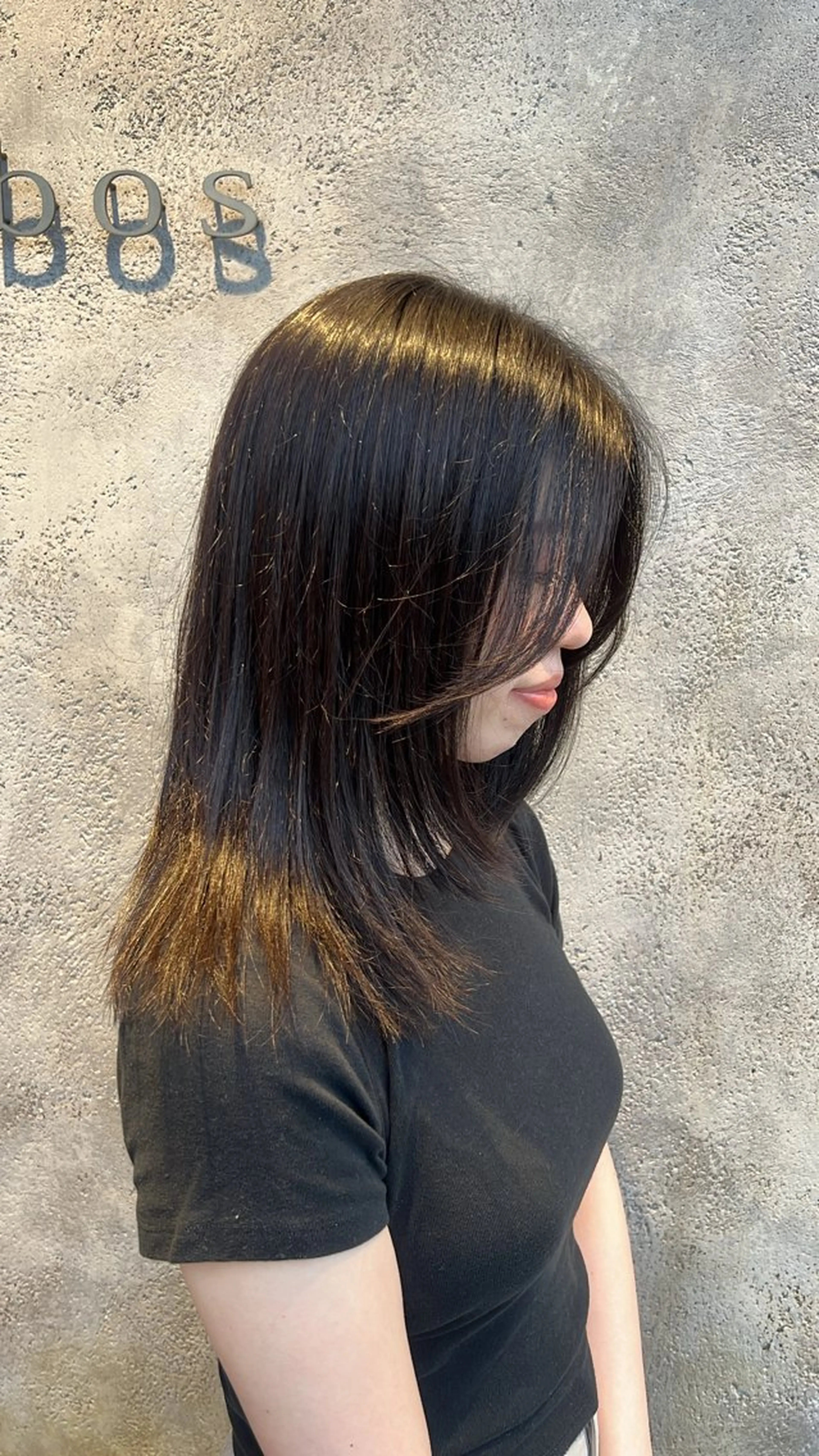 セミロング 顔まわりレイヤー 顔周りカット レイヤーカット arbos所属・鳳美容室 /yurikaのヘアスタイル