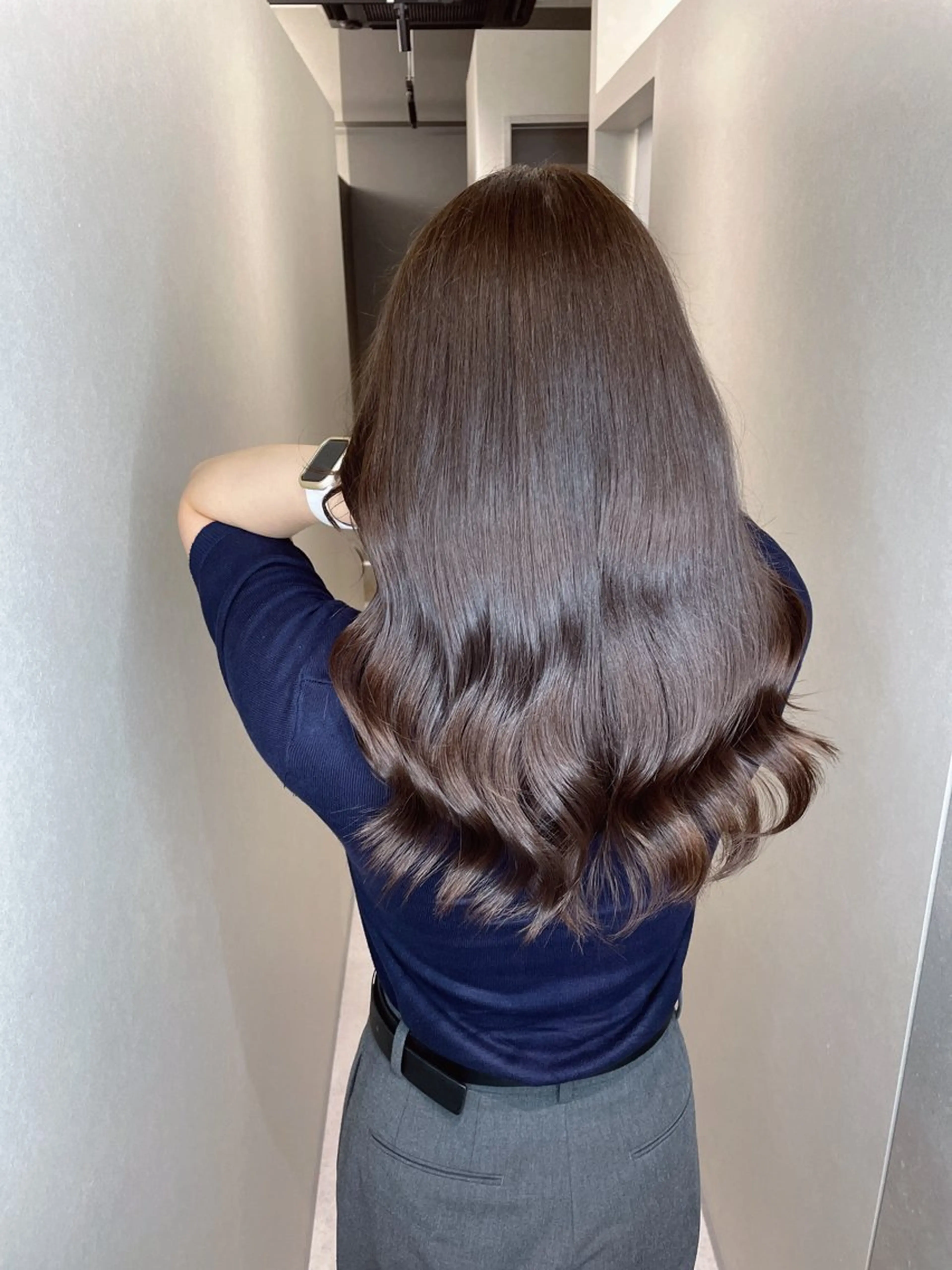 セミロング カラー くせ毛 髪質改善 BOOTH share saron所属・今井 勝也のヘアスタイル