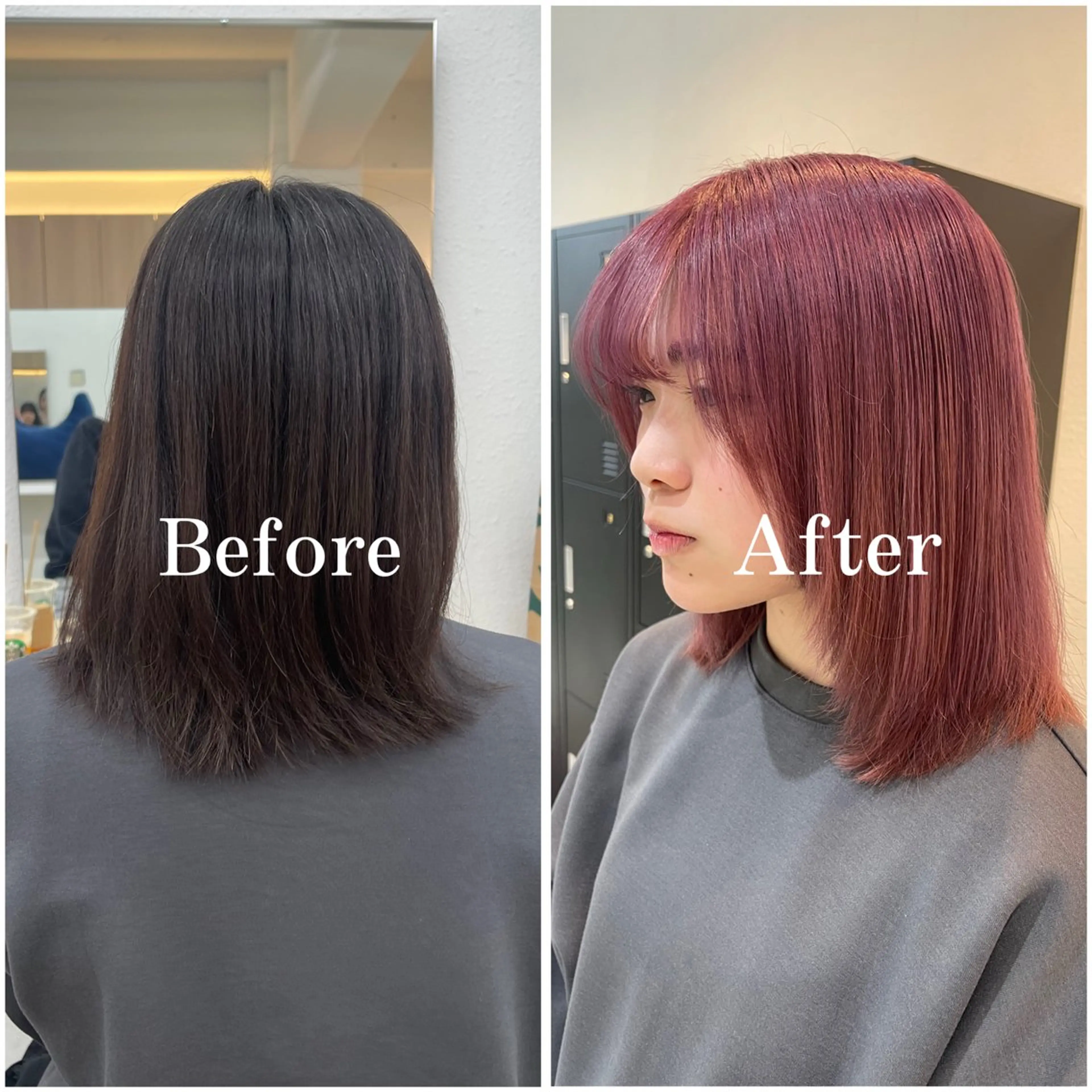 ミディアム カラー ブリーチ デザインカラー 似合わせカット 縮毛矯正 ムラ修正/ ハイトーン💖Riaのヘアスタイル