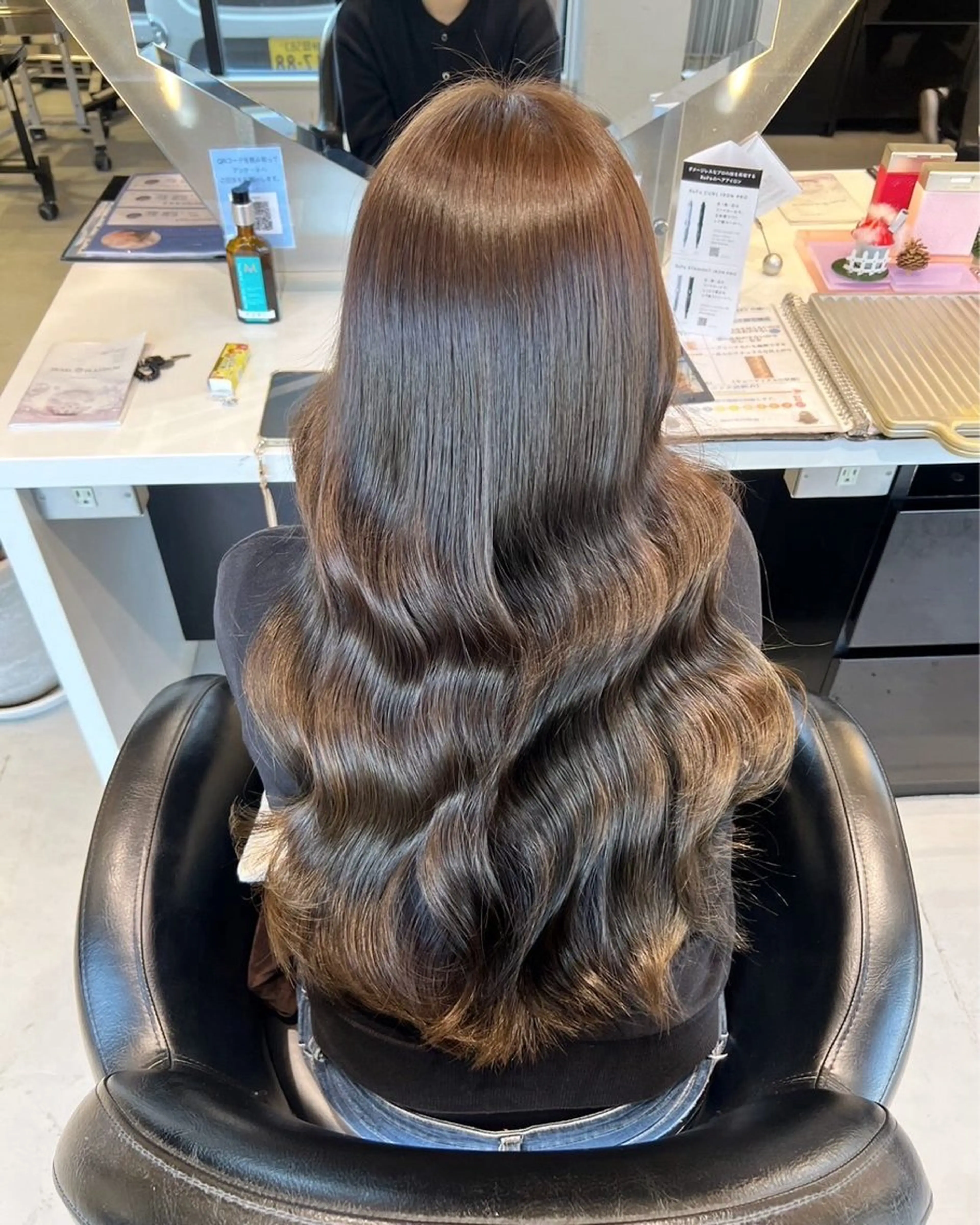 ロング カラー 韓国風顔まわり/ベー ジュ/マツエク♡美咲のヘアスタイル