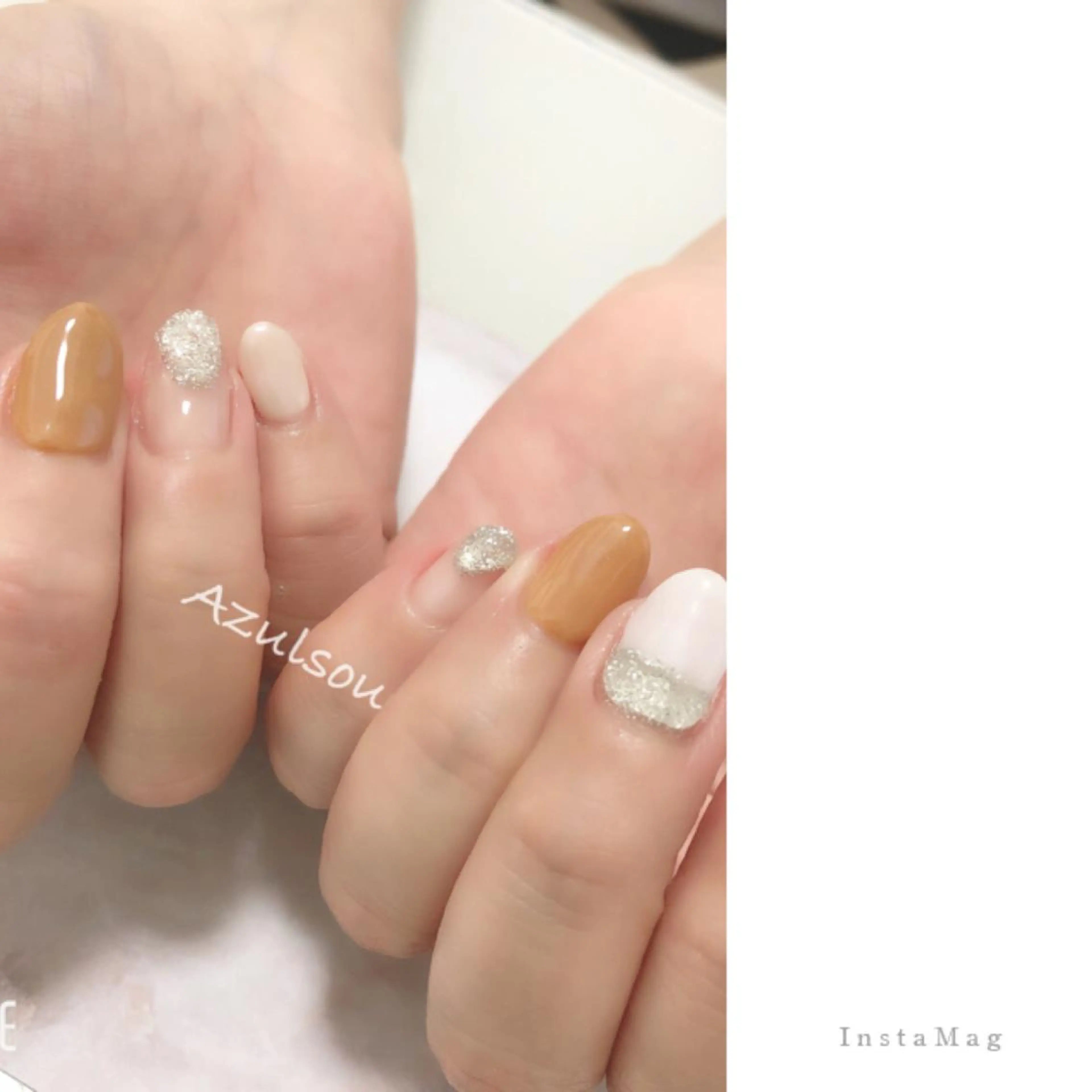 ネイル ジェルネイル 韓国ネイル ミラーネイル 持ち込み ニュアンスネイル Azulsou 廣川愛のネイルデザイン