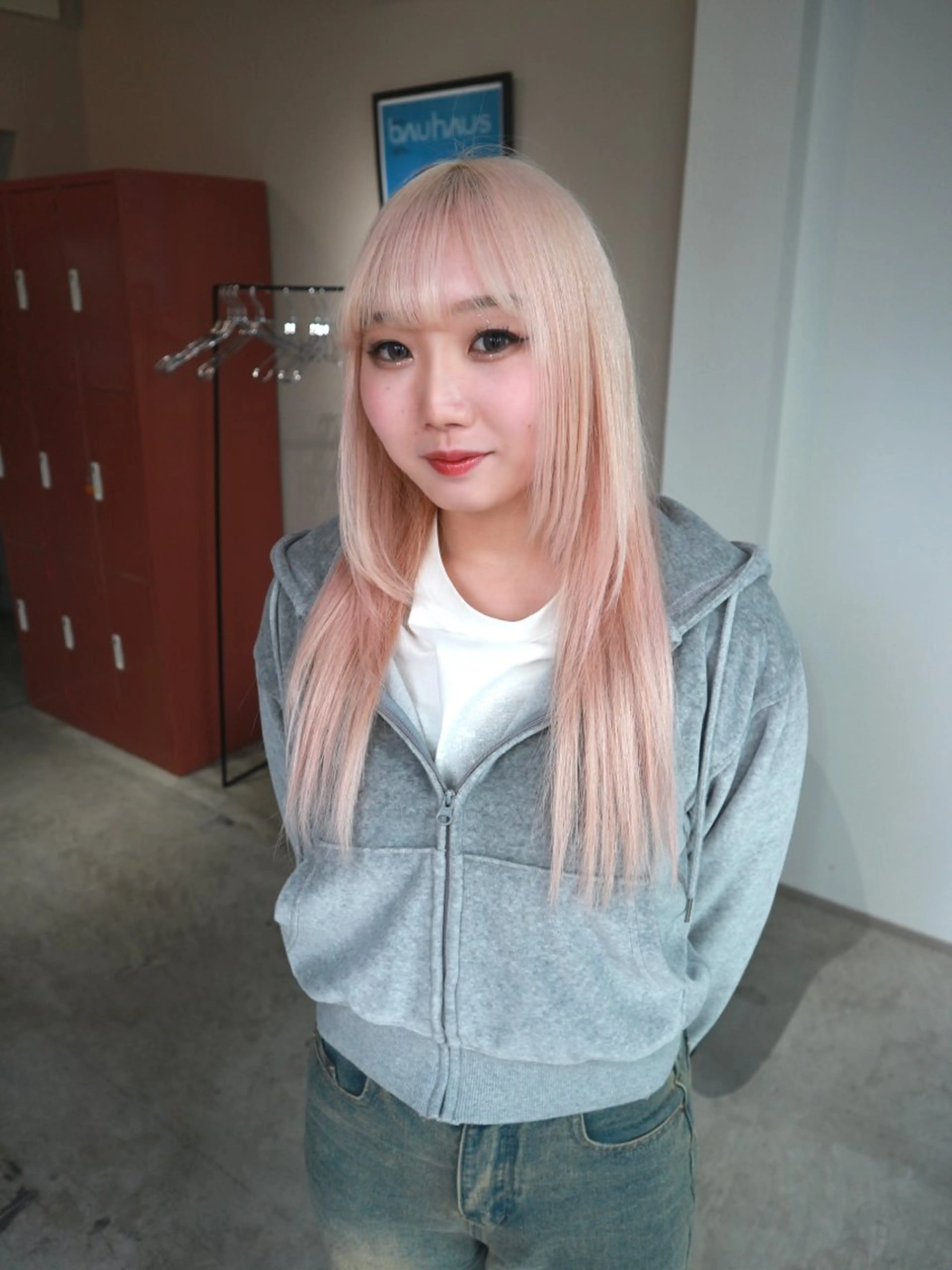 ロング ヘアカラー トリートメント ハイトーン/メンズ/ デザイン/梅田/ミユのヘアスタイル