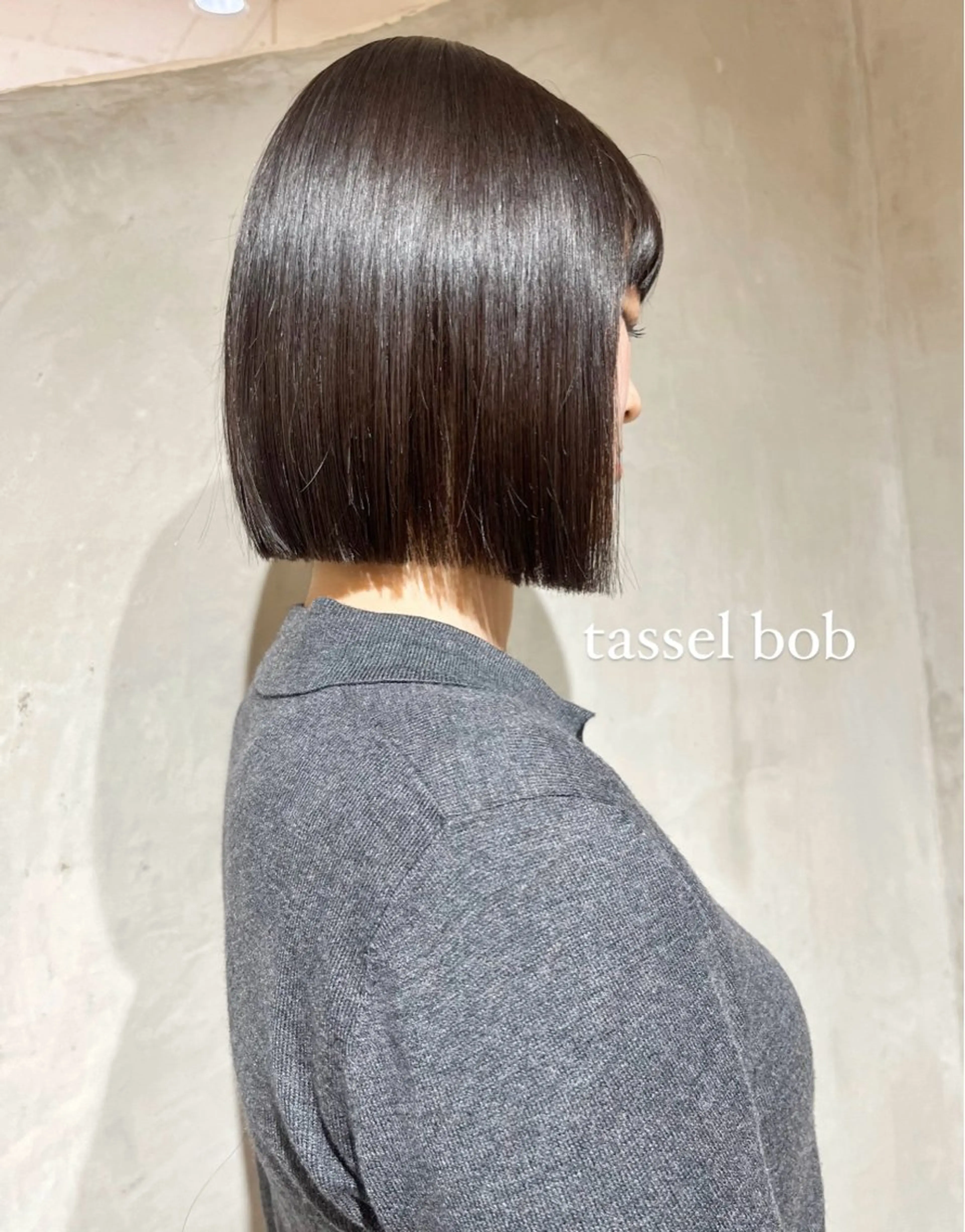 ミディアム カラー カット ヘアカラー トリートメント effect横浜所属・切りっぱなしボブ/ 艶カラー/綾莉のヘアスタイル