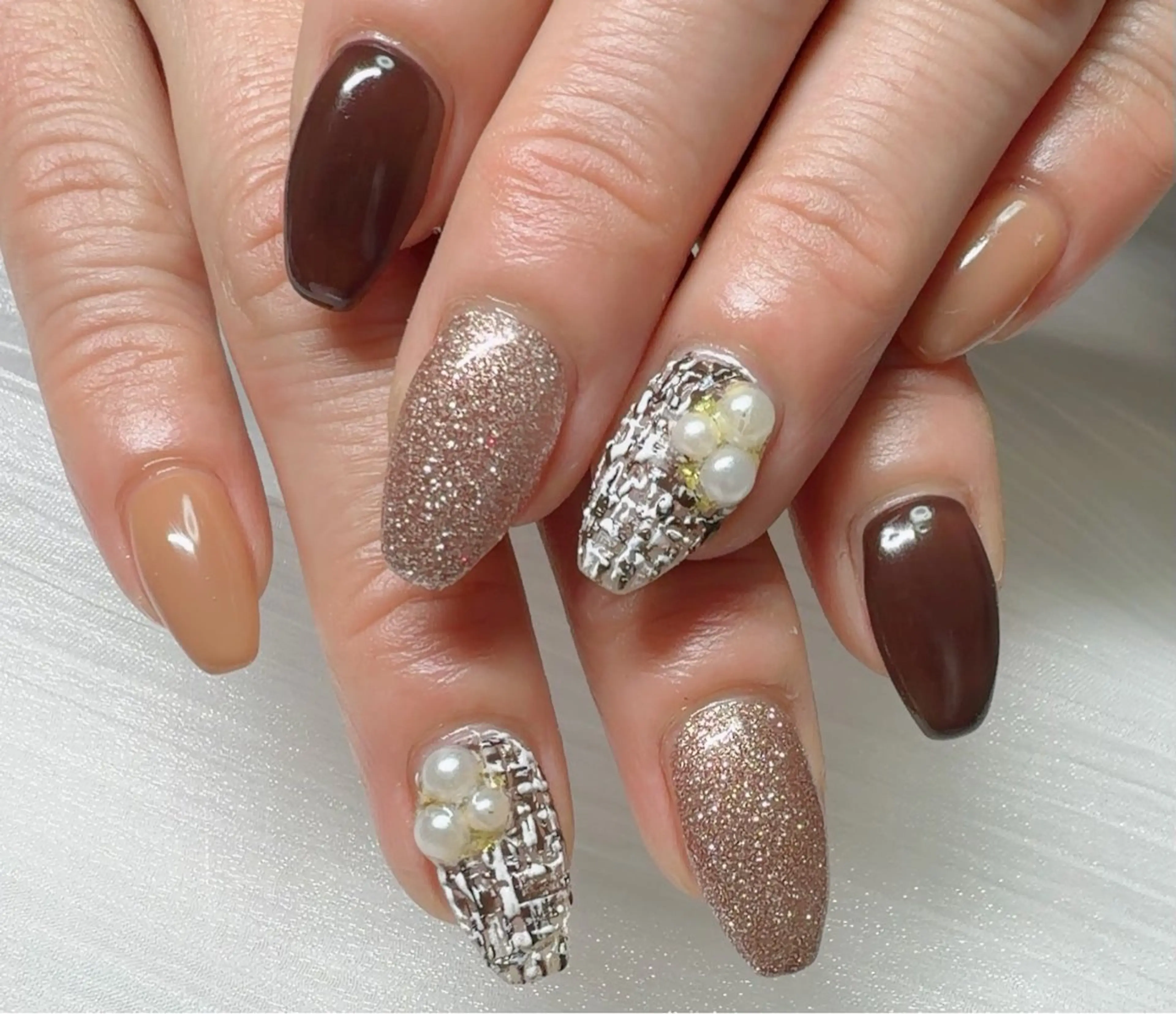 ネイル ツイードネイル eclat(エクラ)所属・eclat. mayumiのネイルデザイン