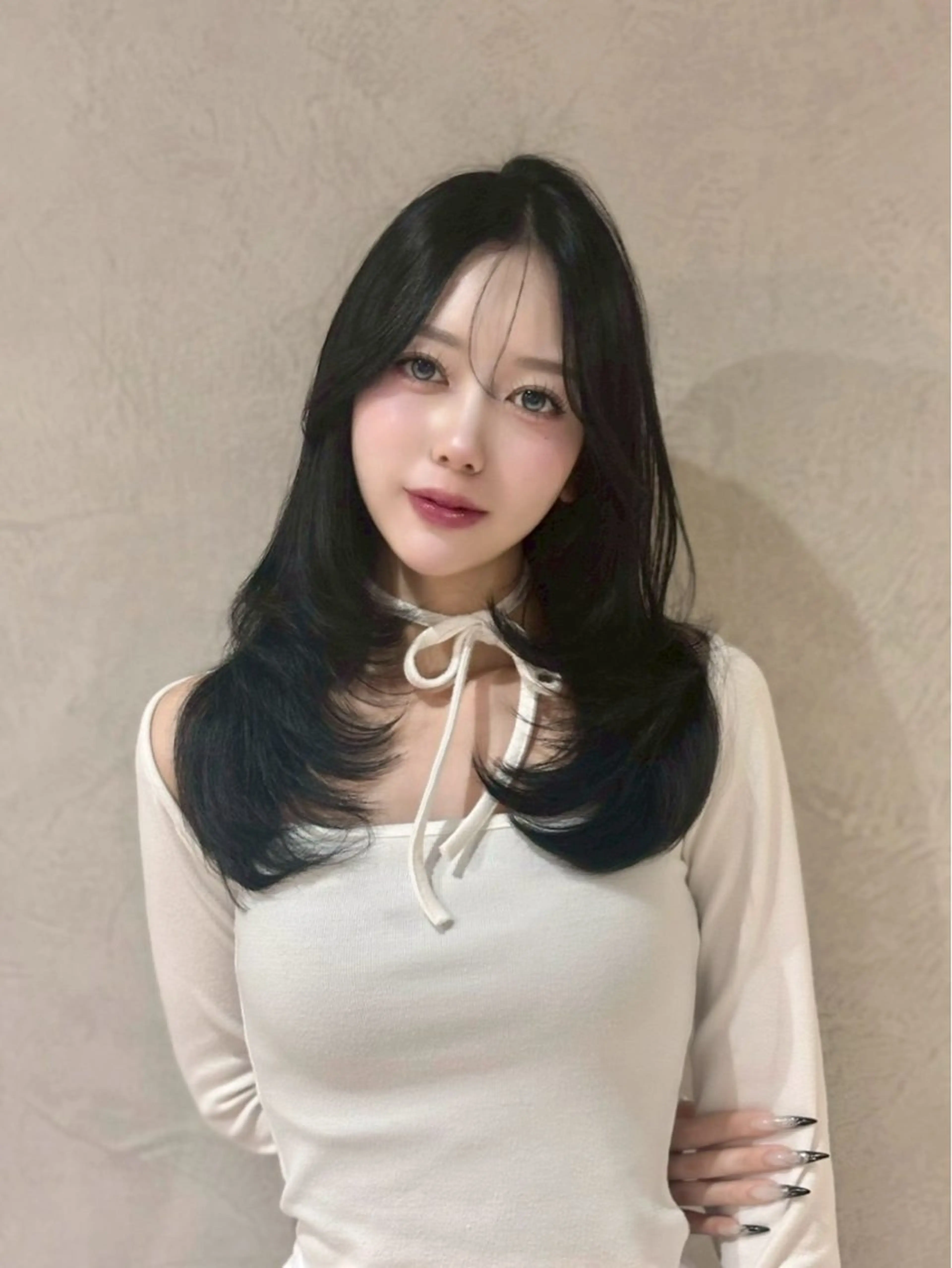 セミロング カラー ブリーチ ダブルカラー ブリーチなしカラー 髪質改善 韓国風ヘア カット ヘアカラー トリートメント Maison Annex【心斎橋/レイヤーカット/ブリーチなしダブルカラー/髪質改善カラー】所属・レイヤーカット/ 心斎橋　MACOのヘアスタイル