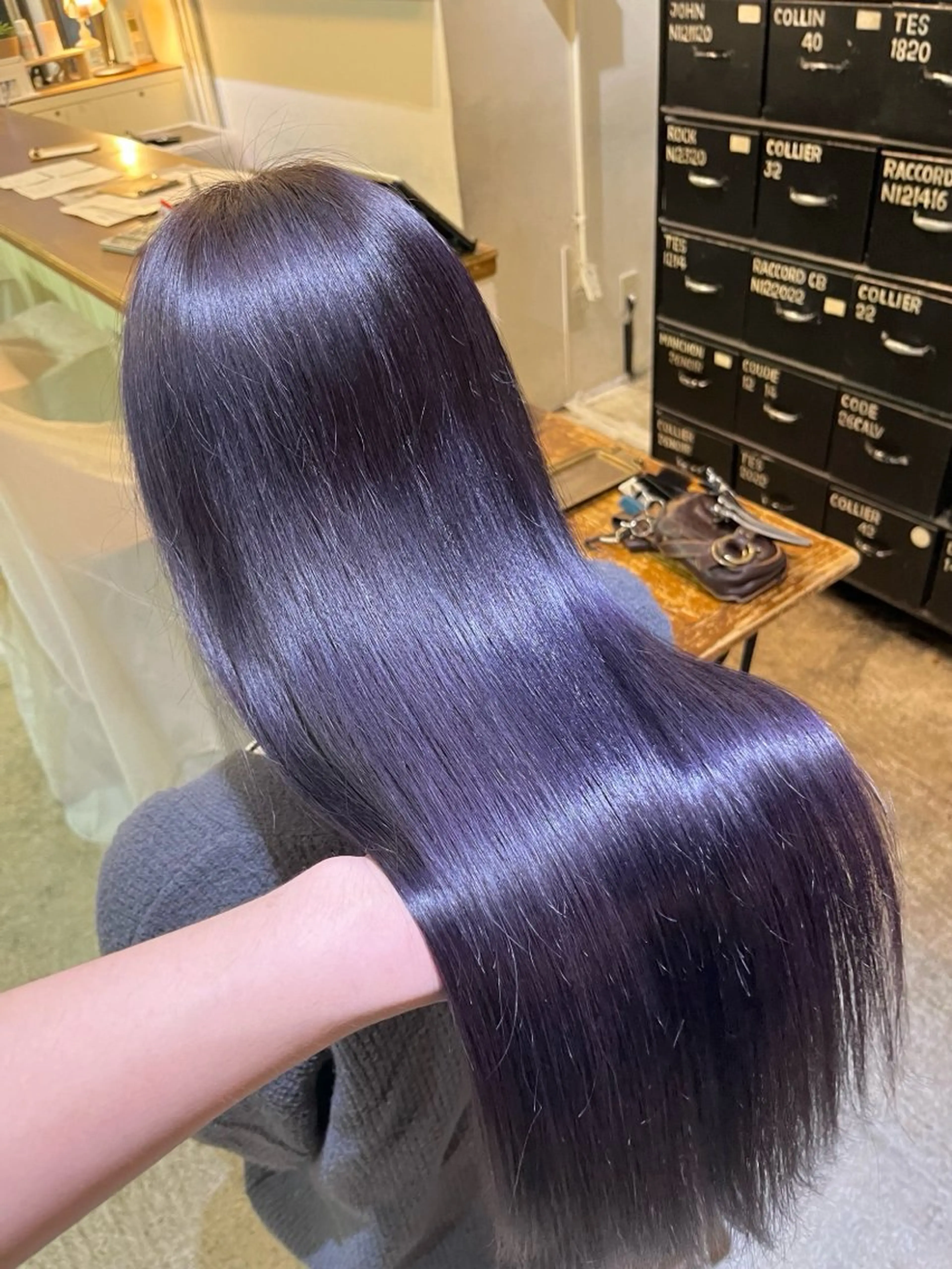 ミディアム カラー ヘアアレンジ ヘアカラー トリートメント 菅宮 皐のヘアスタイル