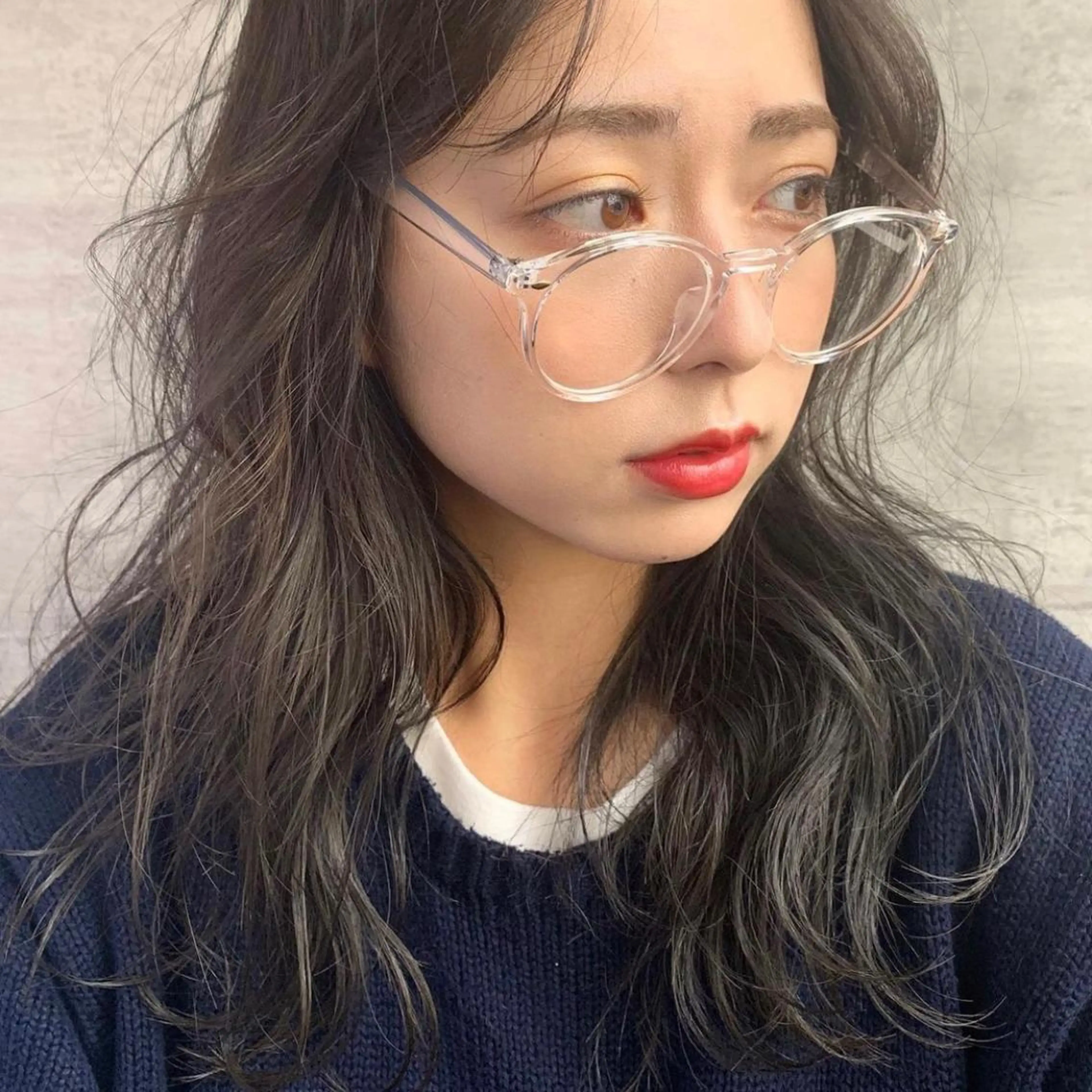 セミロング カラー グレージュ カーキグレージュ 韓国ヘア /男女❄️ 細江 美紅のヘアスタイル