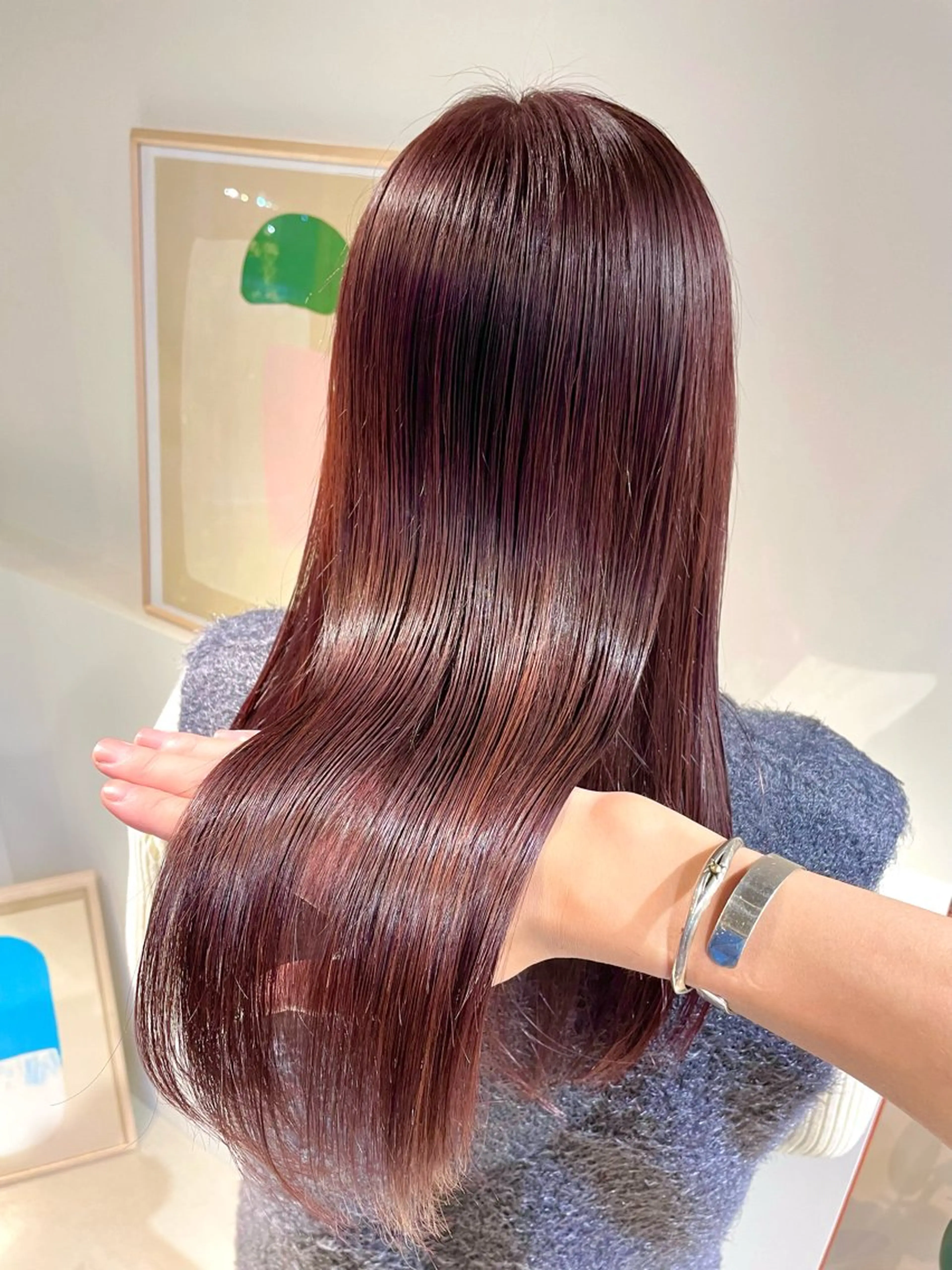 セミロング カラー アディクシーカラー アッシュ ベージュカラー ボルドーカラー グレージュ 髪質改善スペシャリス ト長尾勇弥/梅田中津のヘアスタイル