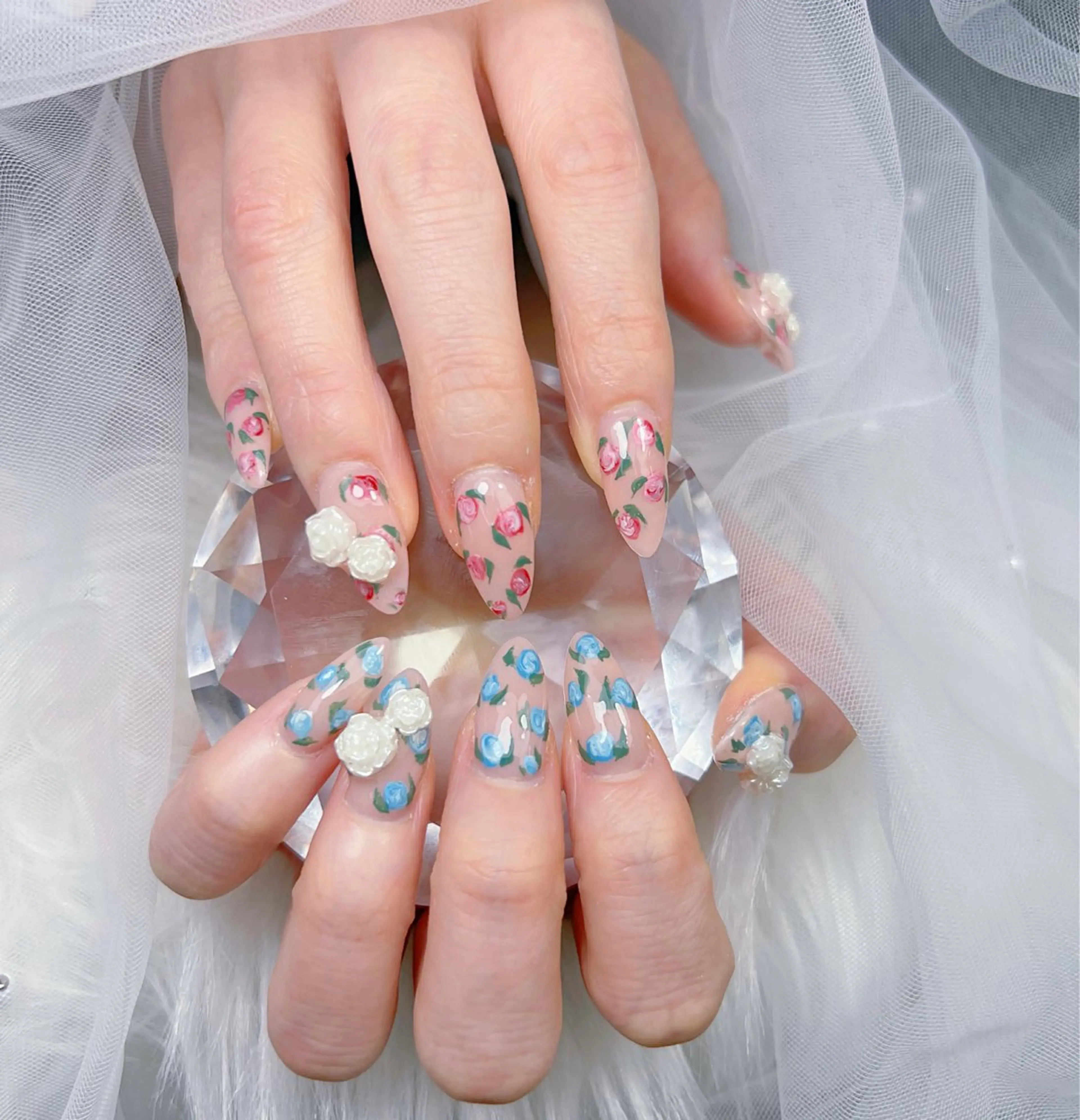 ネイル アートネイル オーロラネイル チークネイル 長さ出し フットネイル Miya_nail所属・Miya _nailのネイルデザイン