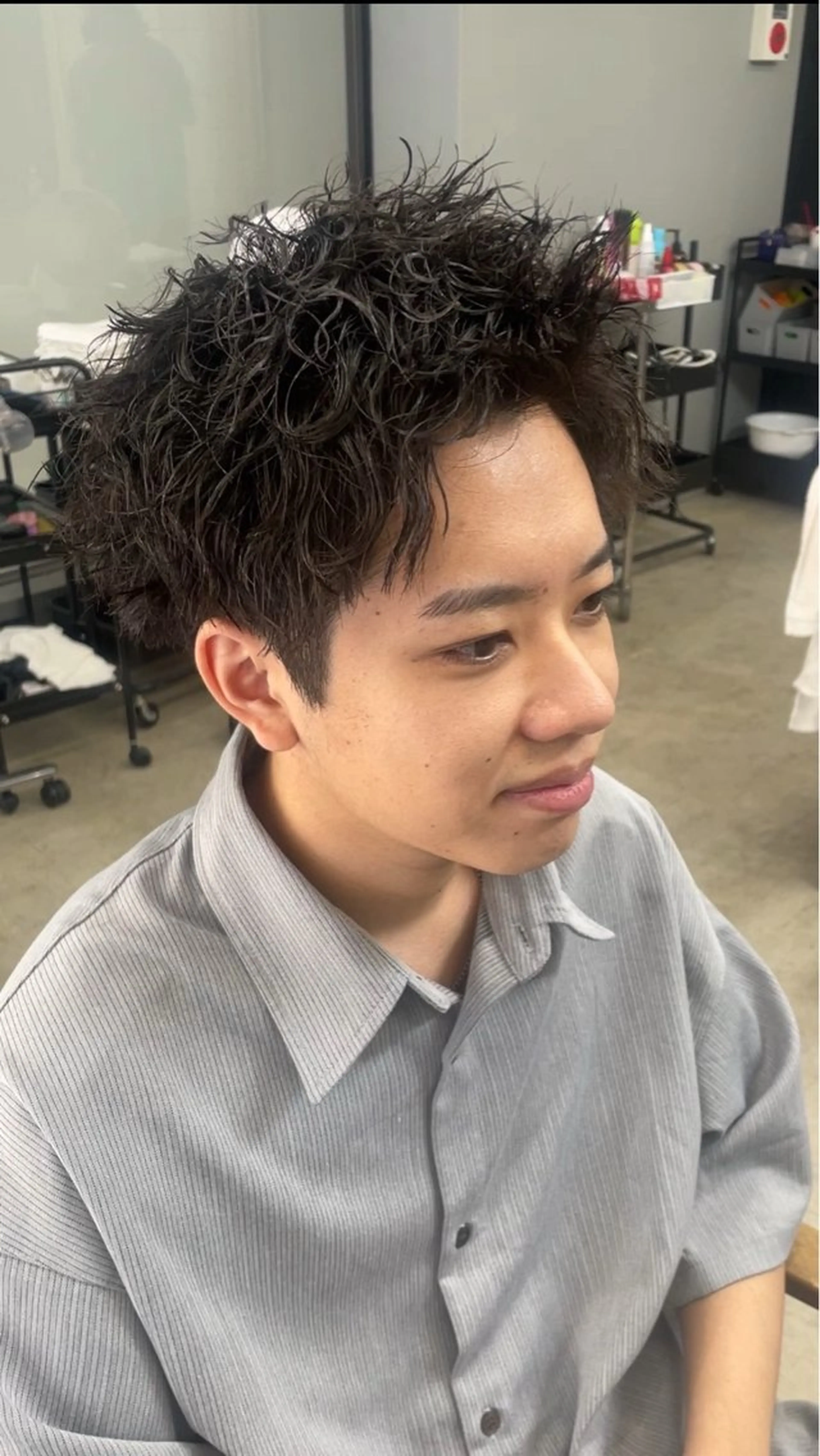 ショート パーマ メンズ カット パーマ メンズ専門サロン wokeのヘアスタイル