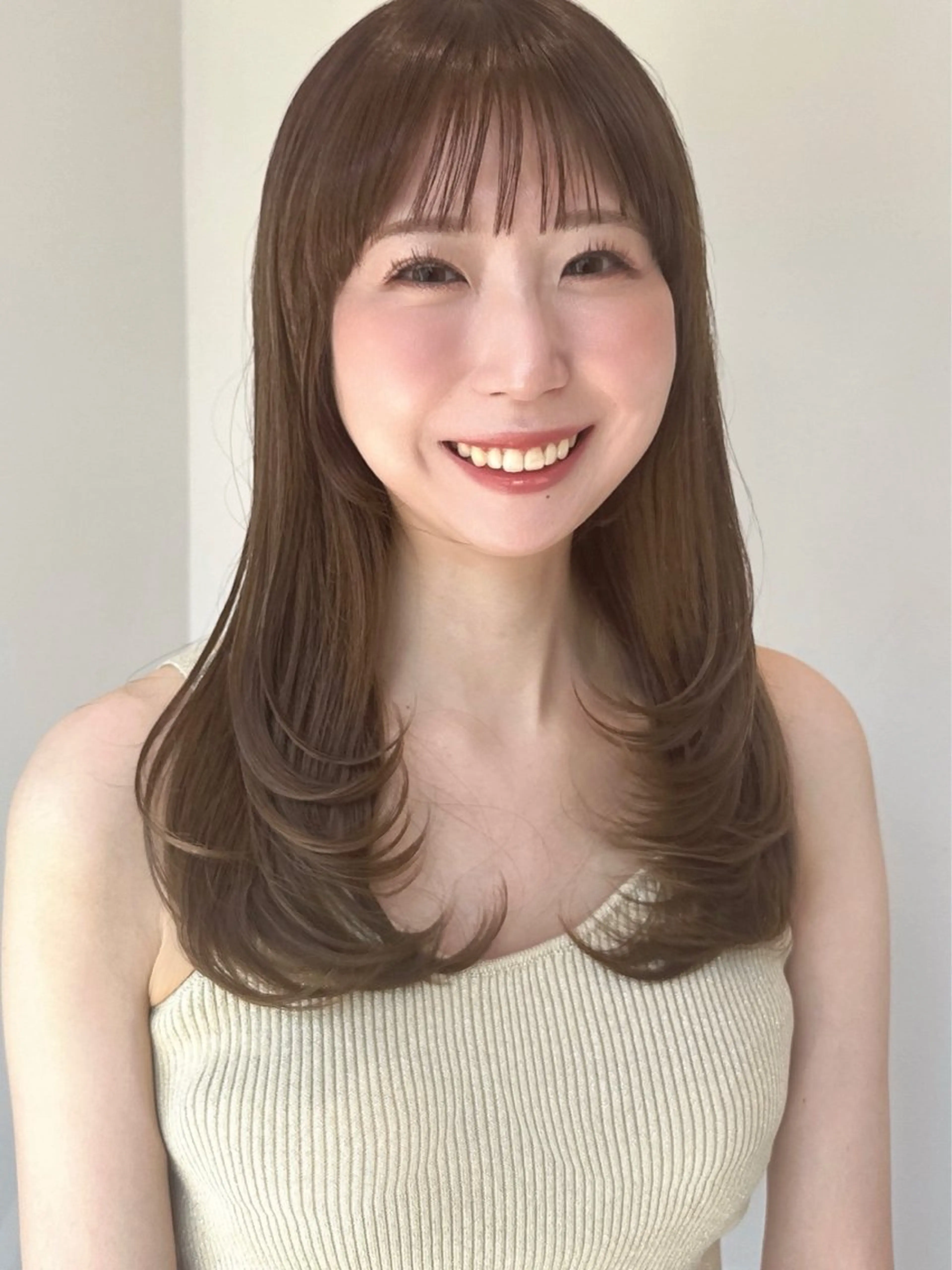 ミディアム カラー 透明感カラー 顔周りカット レイヤーカット トリートメント カット トリートメント 🩰ナチュラル可愛い kamicare🩰のヘアスタイル