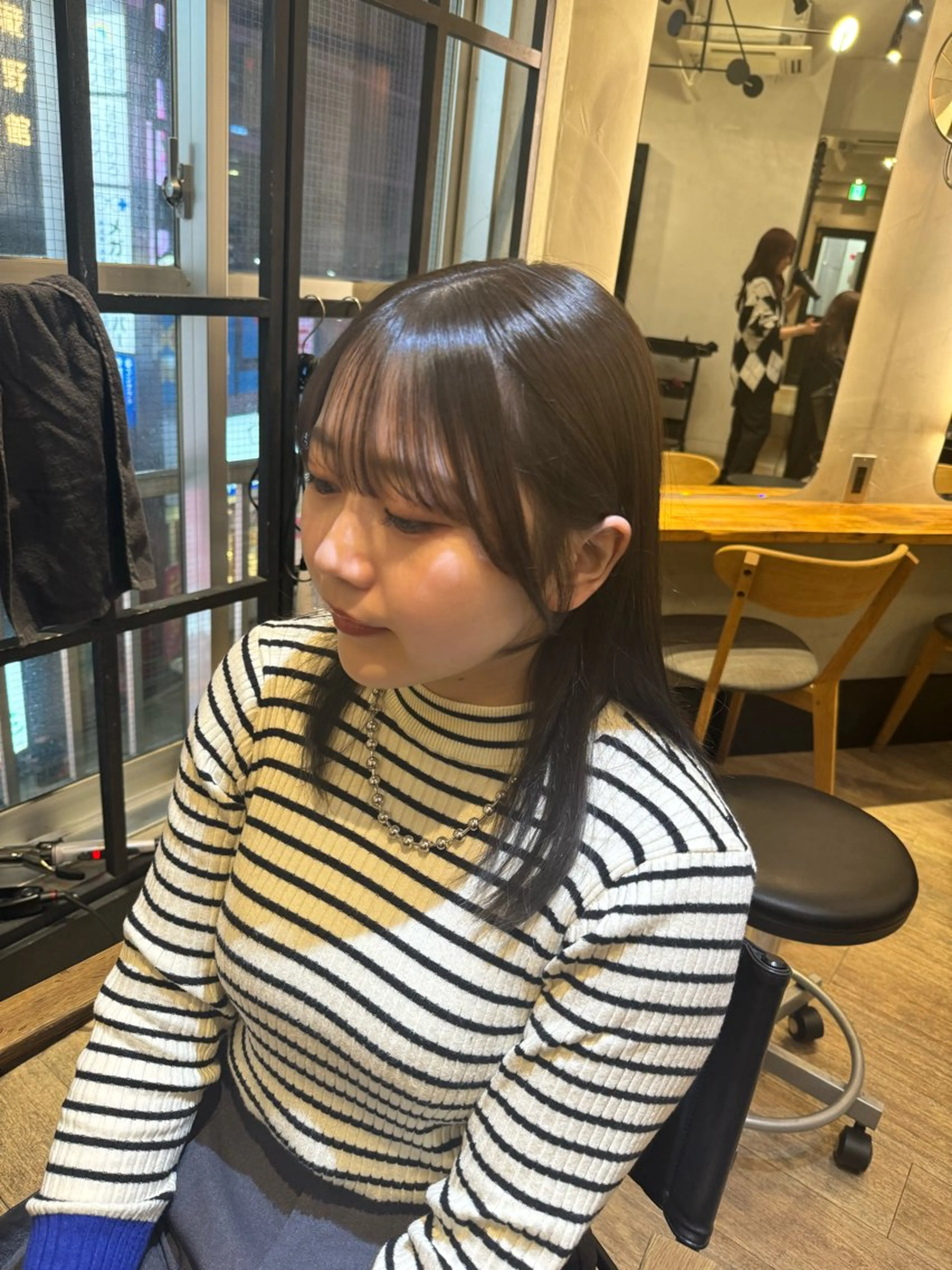 セミロング ヘアカラー トリートメント 顔周りcut・ご相談 ＝新宿しずく🇰🇷のヘアスタイル