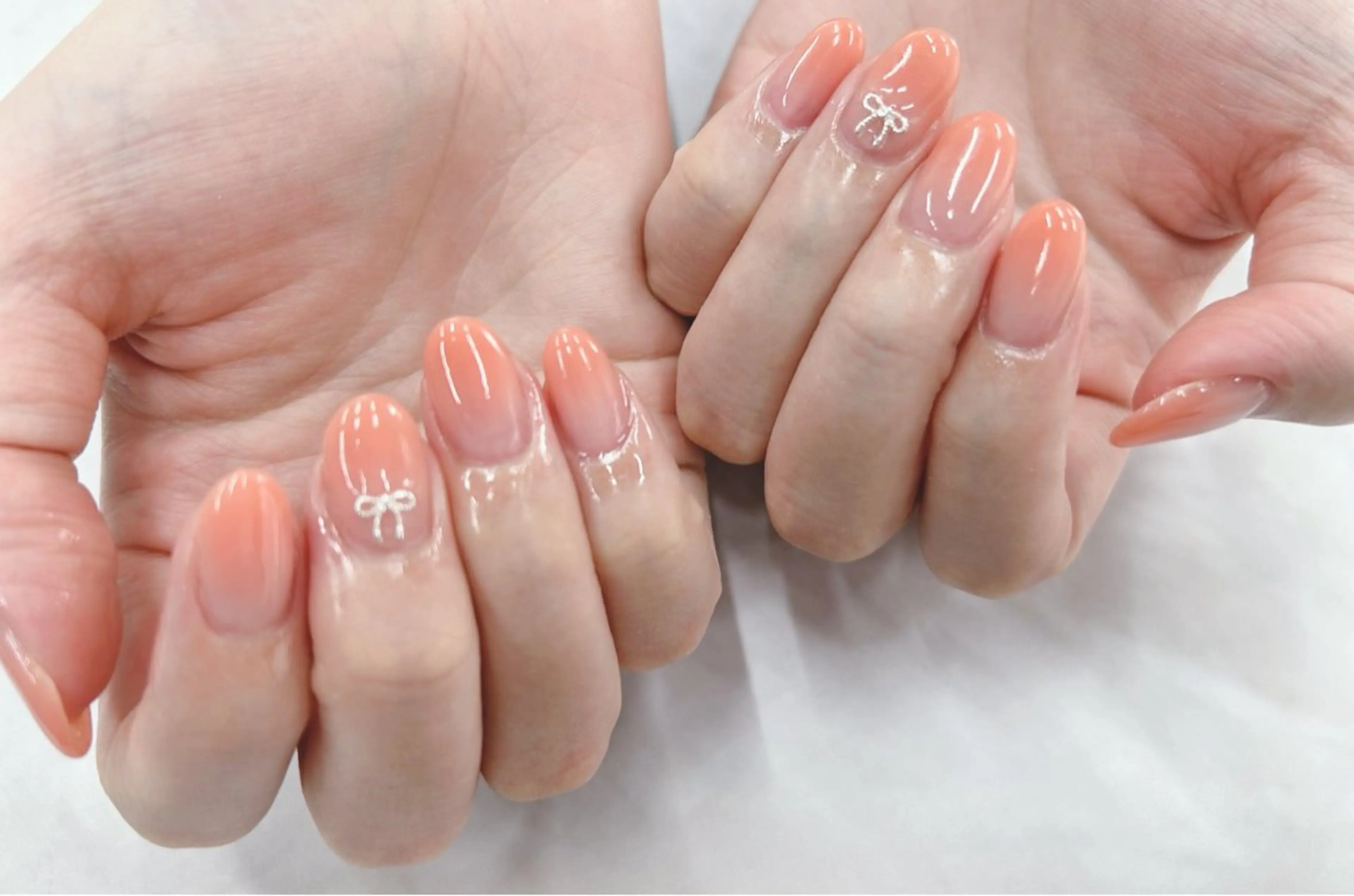 ネイル グラデーション リボン ハンドネイル Nail Salon agré所属・agré ネイルサロン　アグレのネイルデザイン