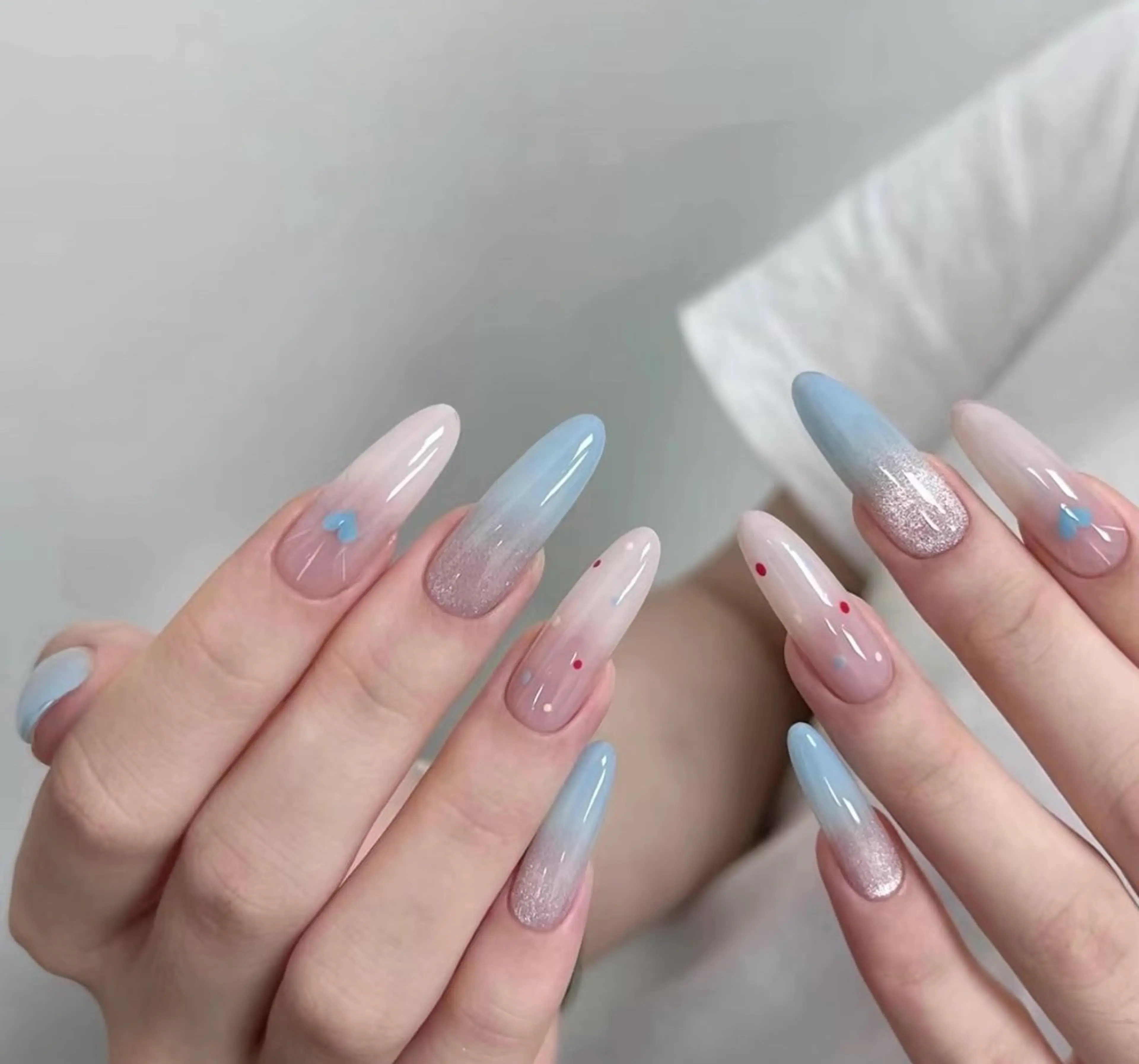 ネイル チークネイル 長さ出し フレンチネイル ガーリー 韓国ネイル sun nail池袋 モデル募集のネイルデザイン