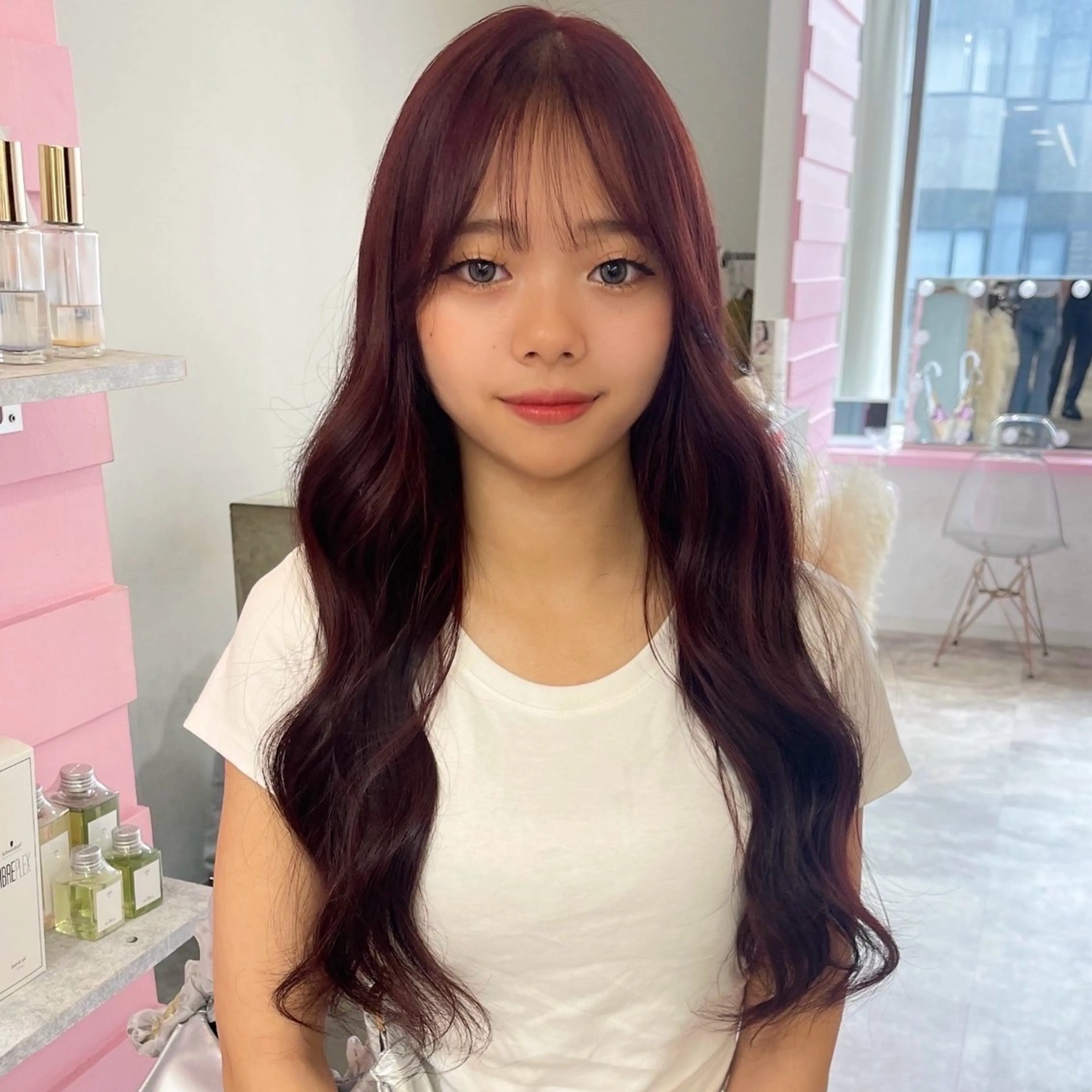 ロング カラー レッドカラー 暖色/ミルクティー /レイヤー/マリア♡のヘアスタイル