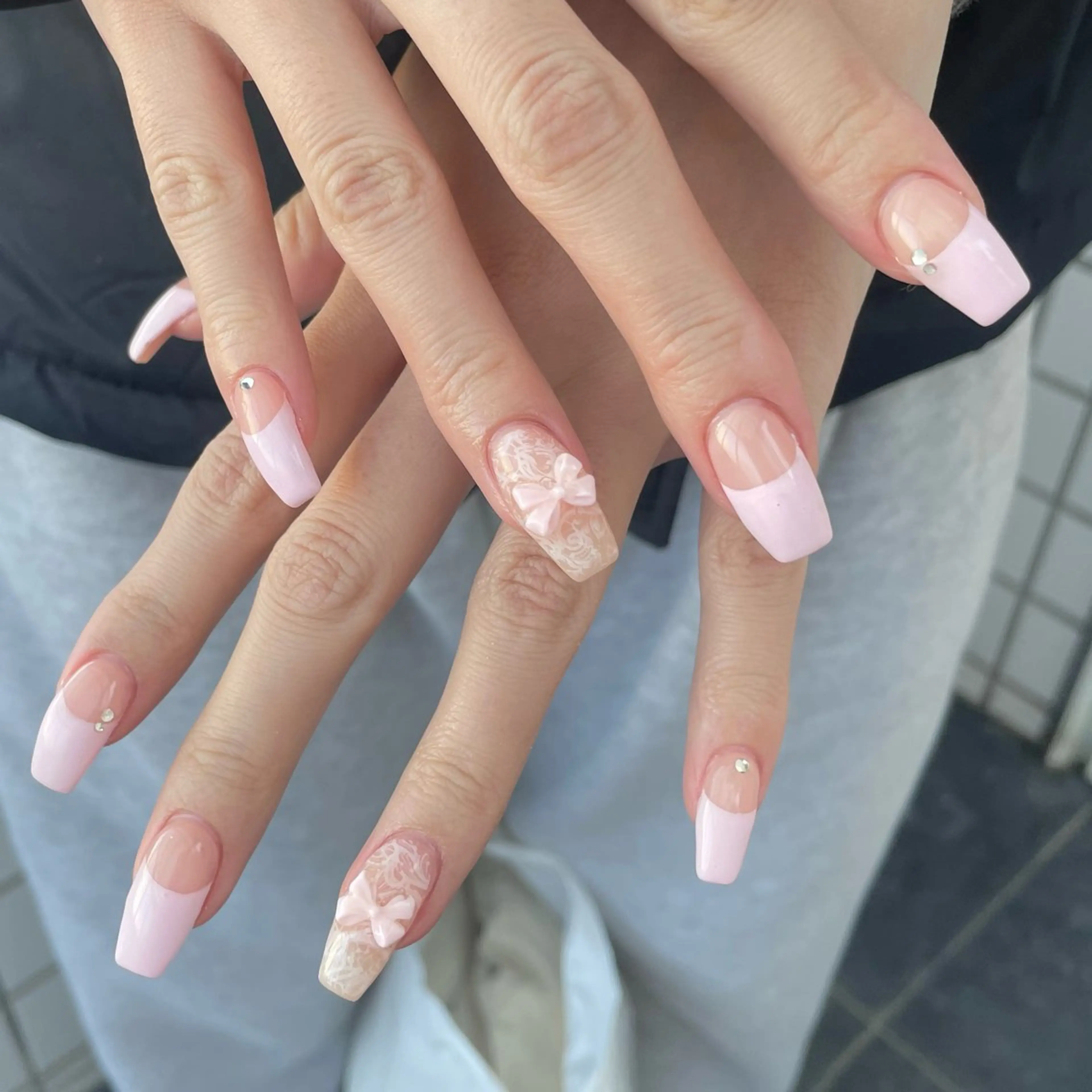 ネイル レース ハンドネイル Nail ヌシん家 AKANEのネイルデザイン