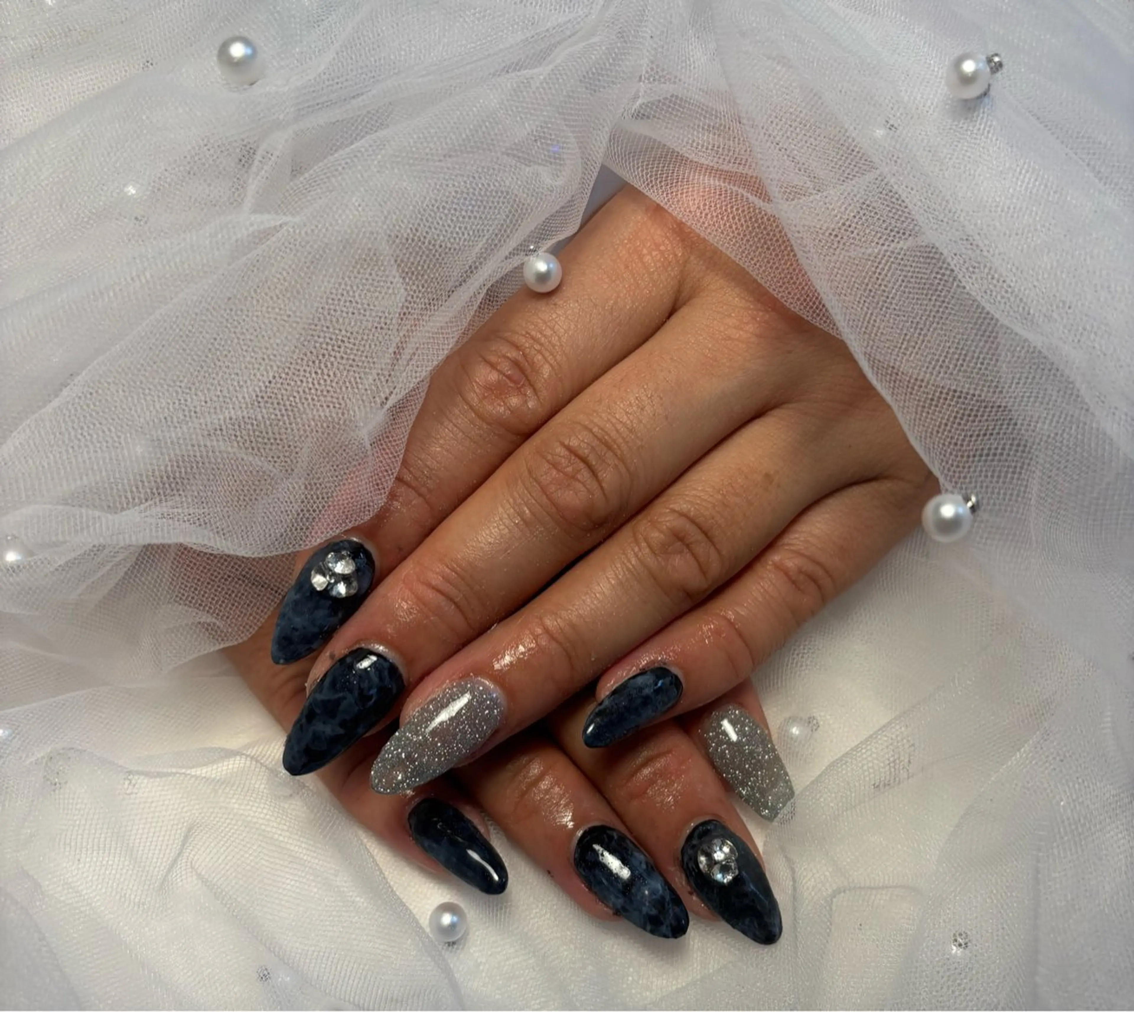 ネイル フラッシュネイル フットネイル フレンチネイル ジェルネイル ガラスフレンチ ハンドネイル Nail salon Natulalのネイルデザイン