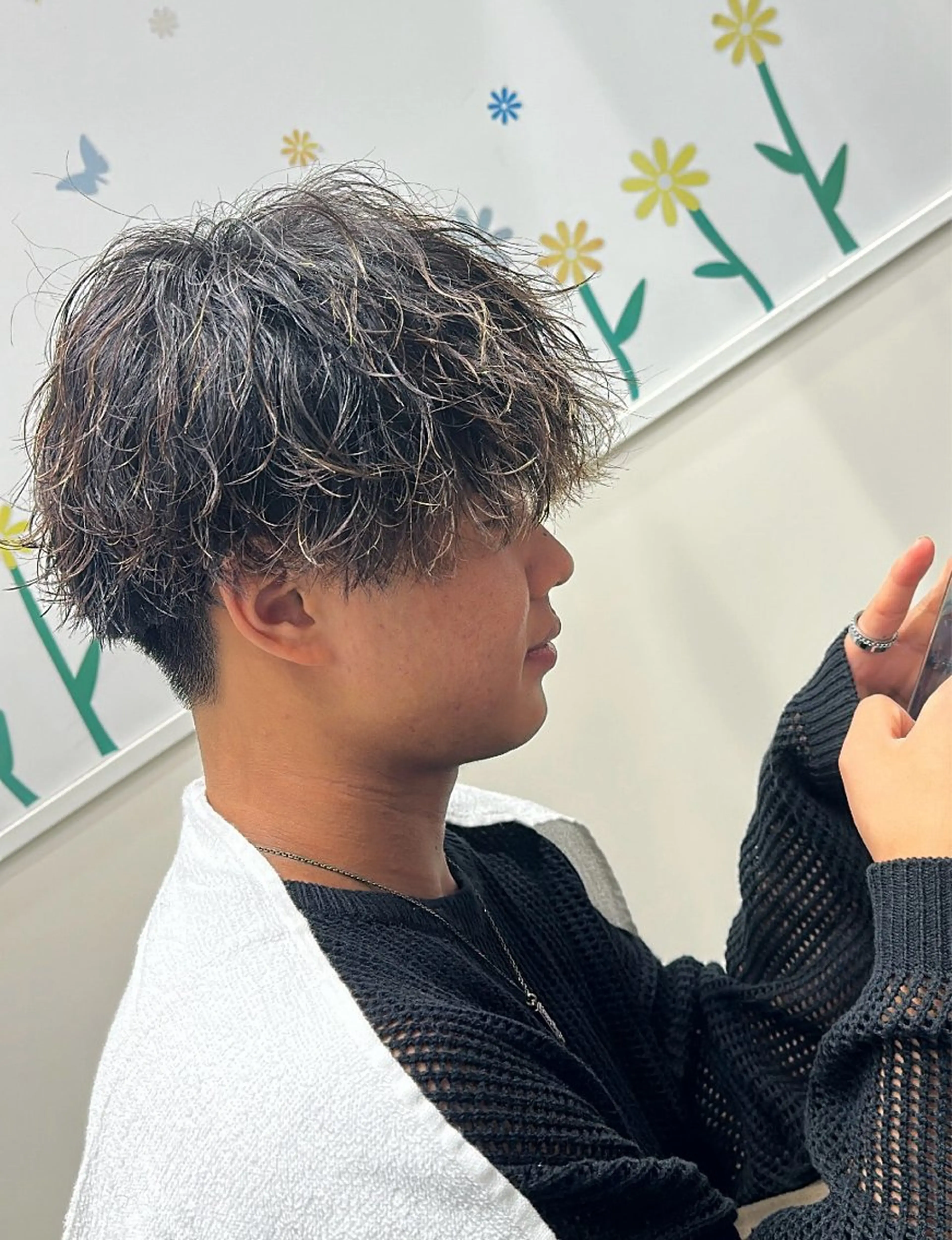 パーマ メンズ メンズパーマ 波巻きパーマ 髪質改善トリートメント&ケアカラー MRN.新宿西口所属・👑MRN👑 HIROMIのヘアスタイル