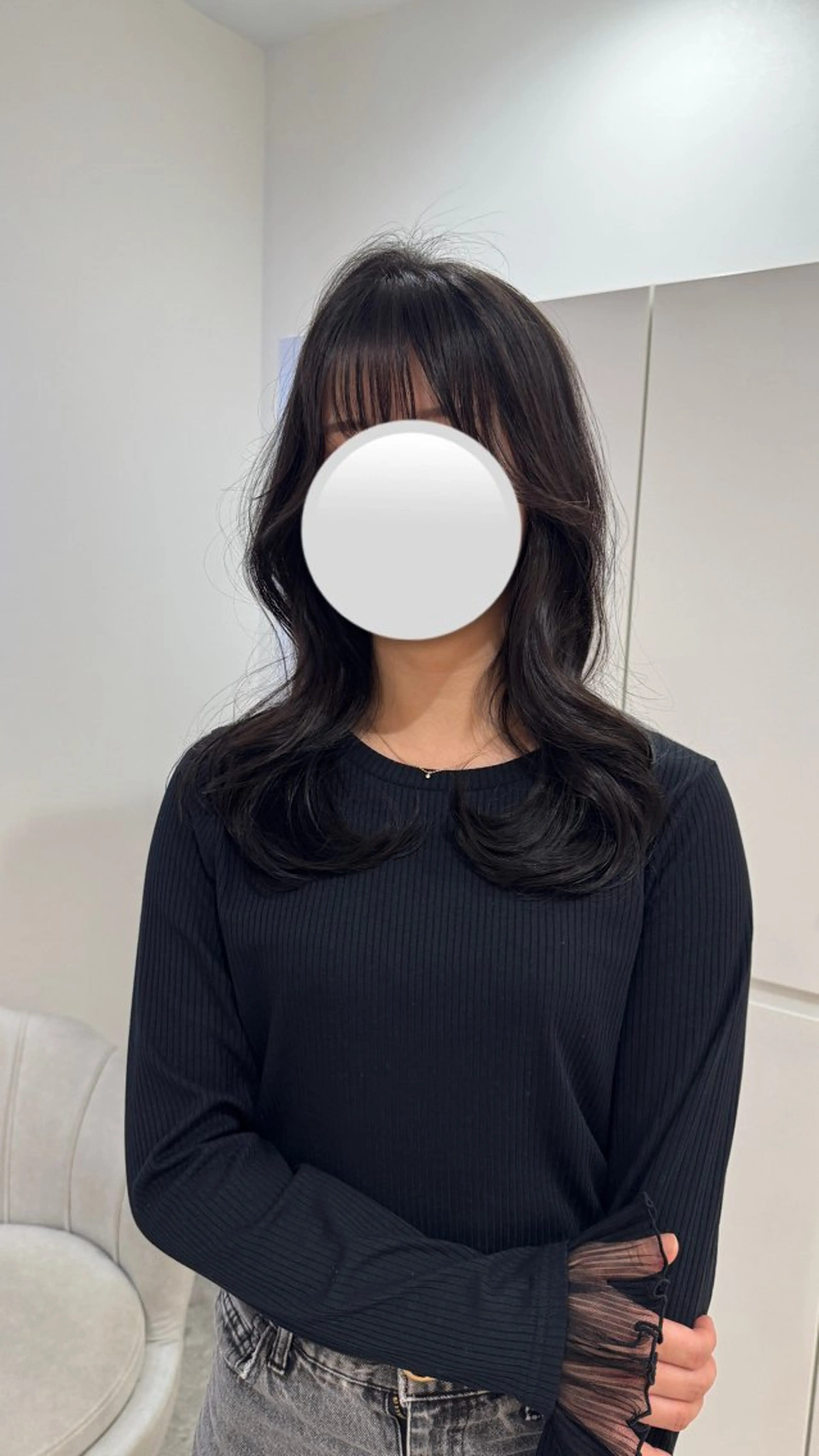 ロング 顔周りカット 韓国風ヘア レイヤーカット ブリーチなしWカラー ヘアセット🎀はるかのヘアスタイル