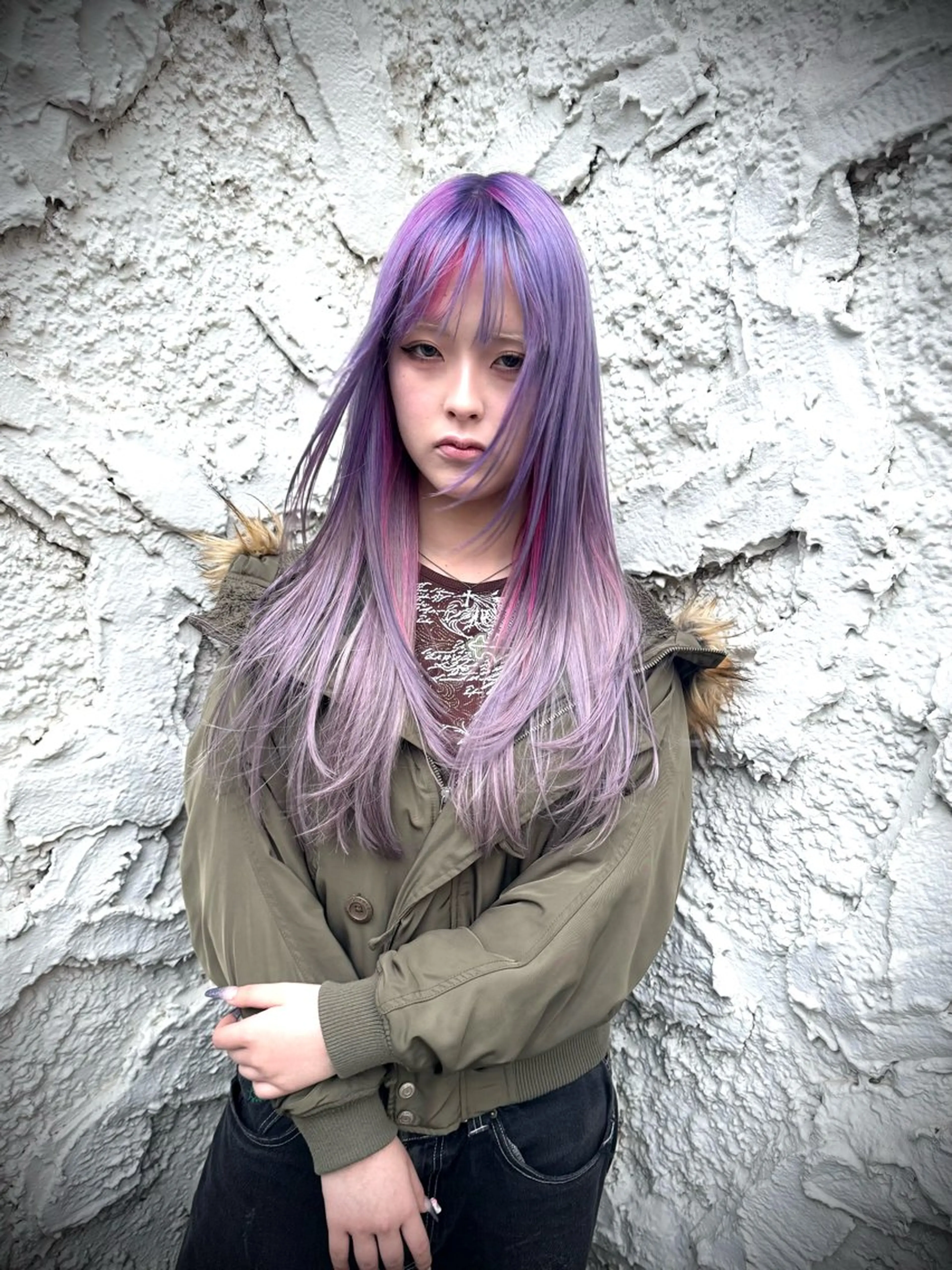 ロング カラー カット ヘアカラー トリートメント デザインカラー⭐︎★ 🐆hyo🐆のヘアスタイル