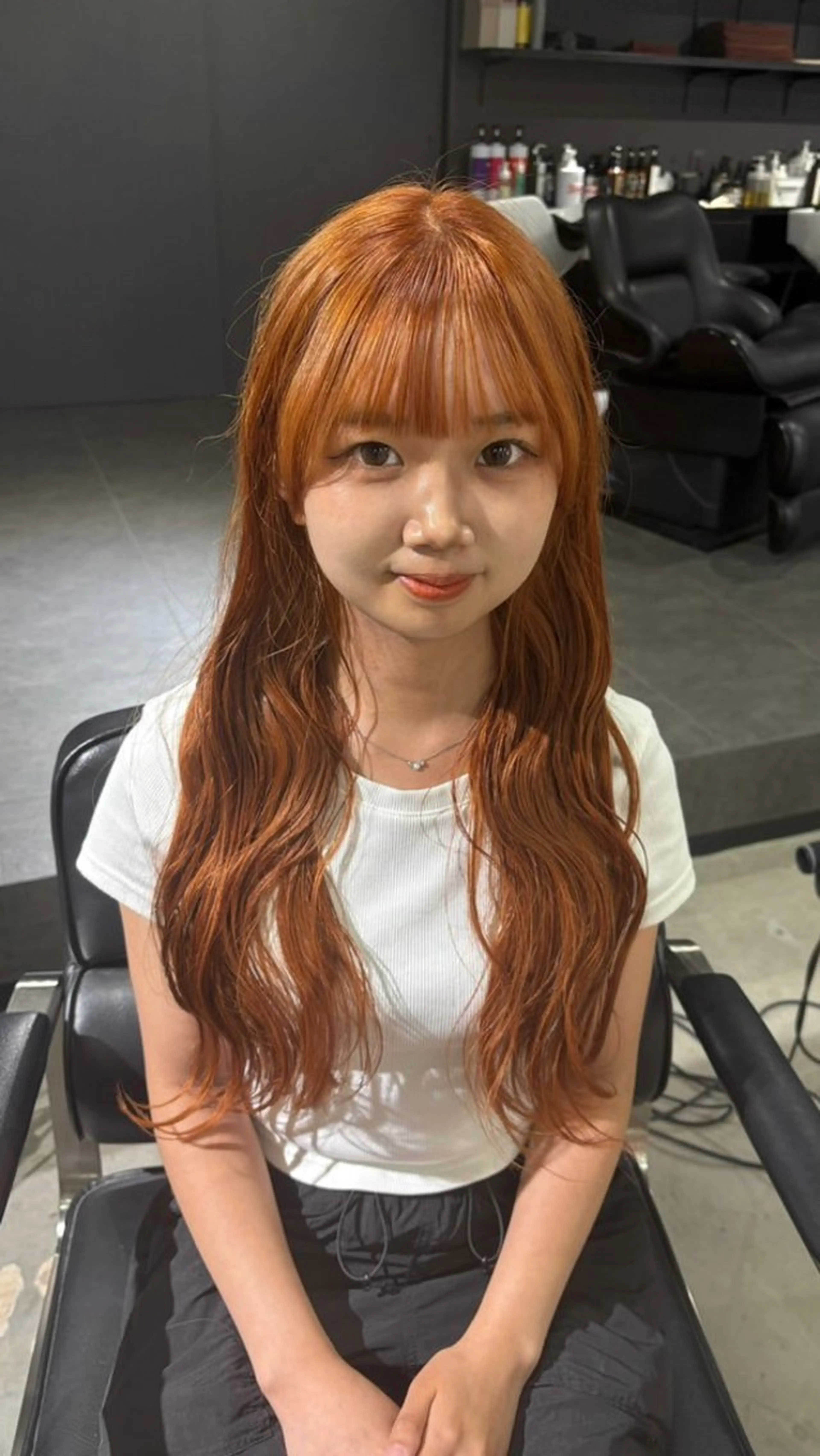 ロング カラー ブラウンカラー オレンジ オレンジブラウン ヘアカラー デザインカラー/ハイ トーン/konomiのヘアスタイル