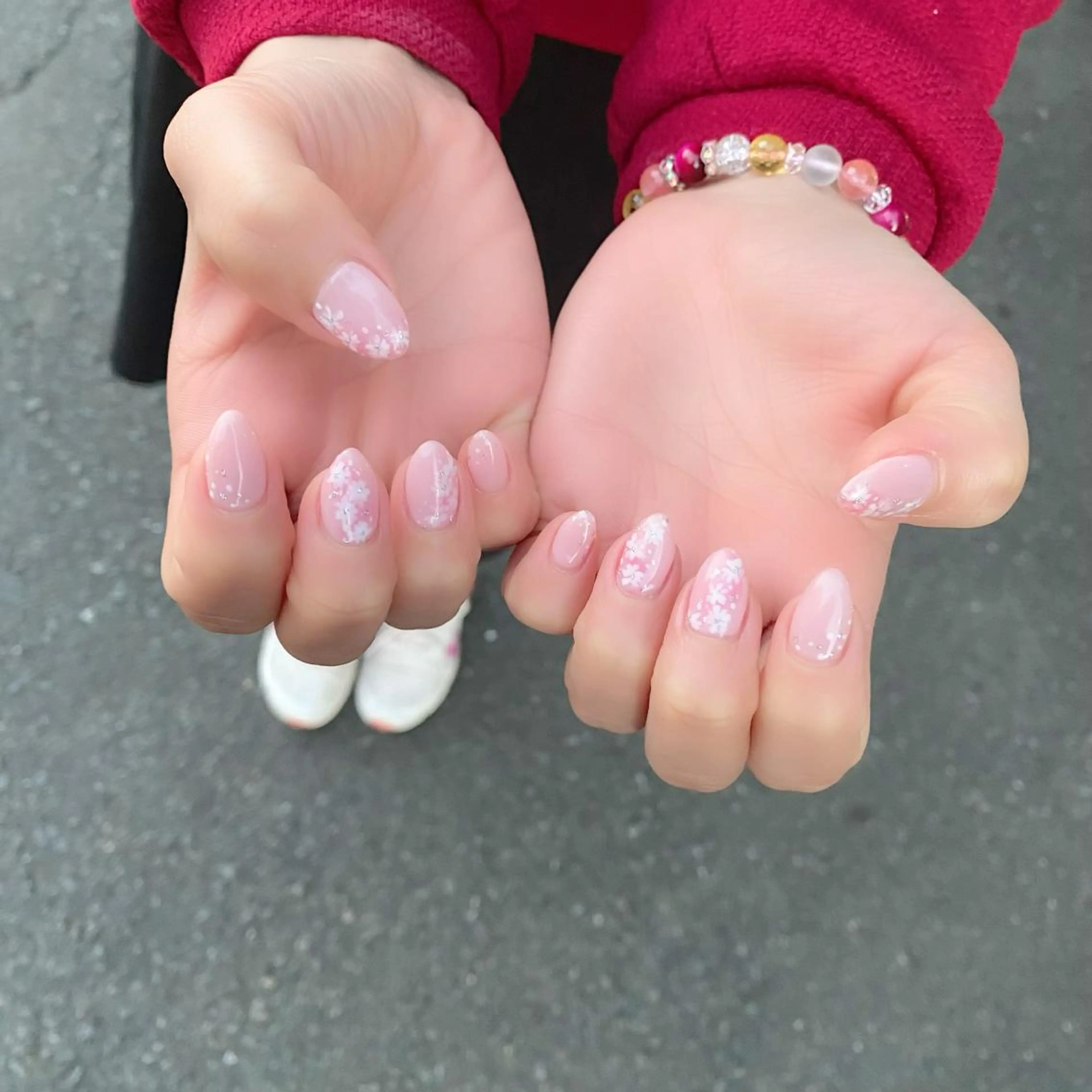 ネイル 桜ネイル フラワーネイル ワンカラーネイル ピンク 春ネイル ハンドネイル Salon Ｋのネイルデザイン