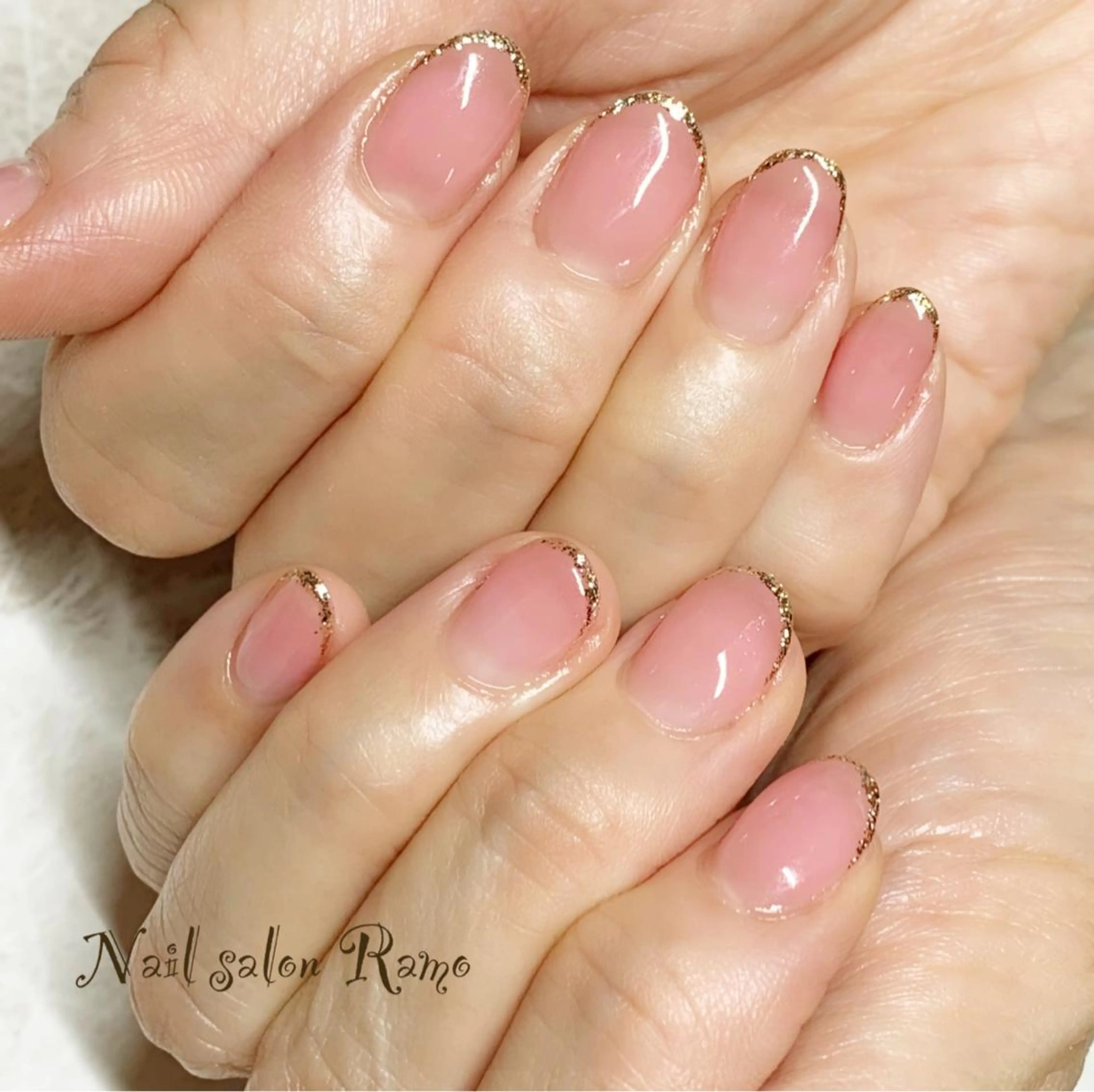 ネイル フレンチネイル グラデーション ワンカラーネイル ピンク Nail salon Ramo所属・松田 祥子のネイルデザイン