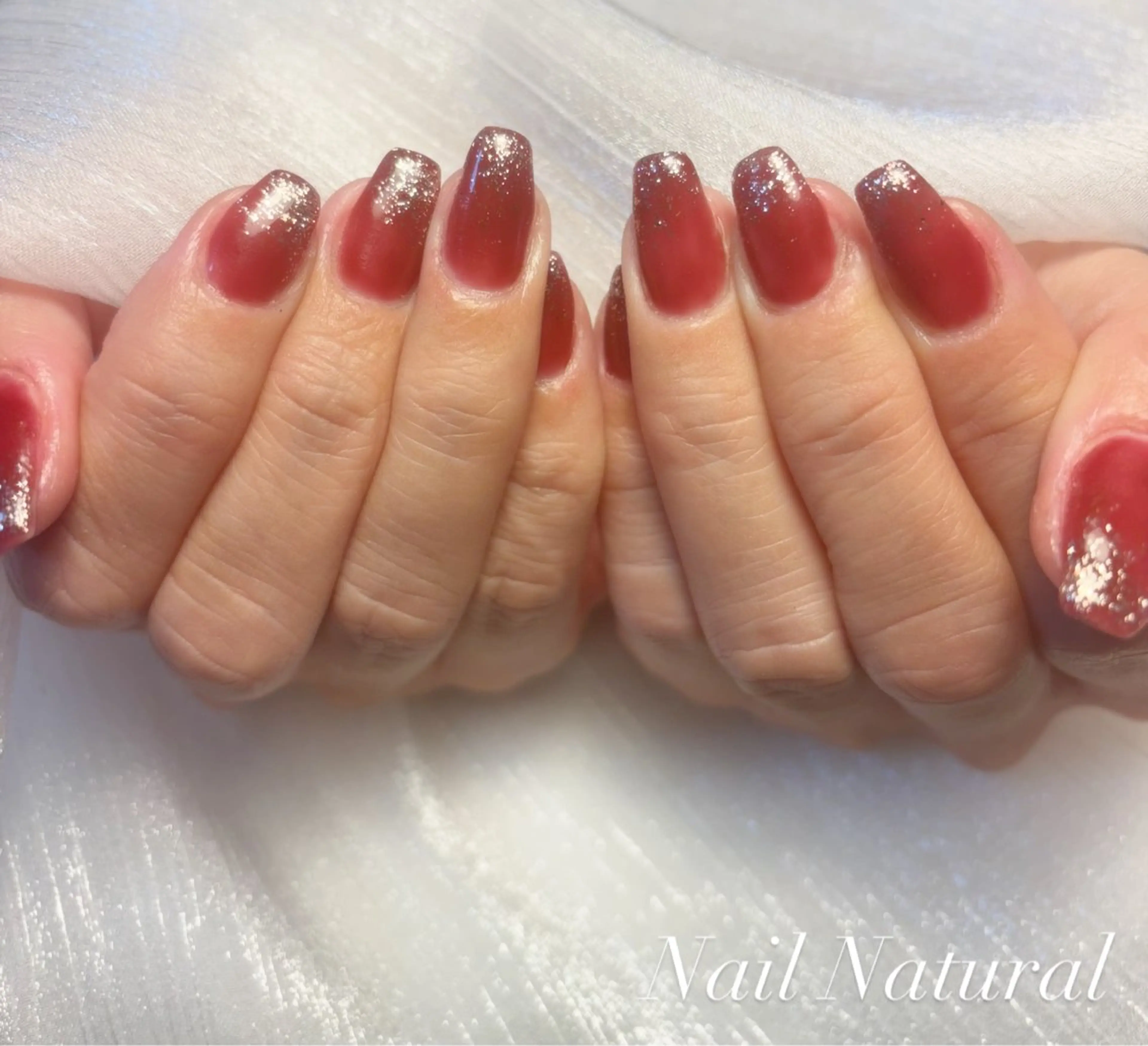 ネイル フラッシュネイル フットネイル フレンチネイル ジェルネイル ガラスフレンチ ハンドネイル Nail salon Natulalのネイルデザイン