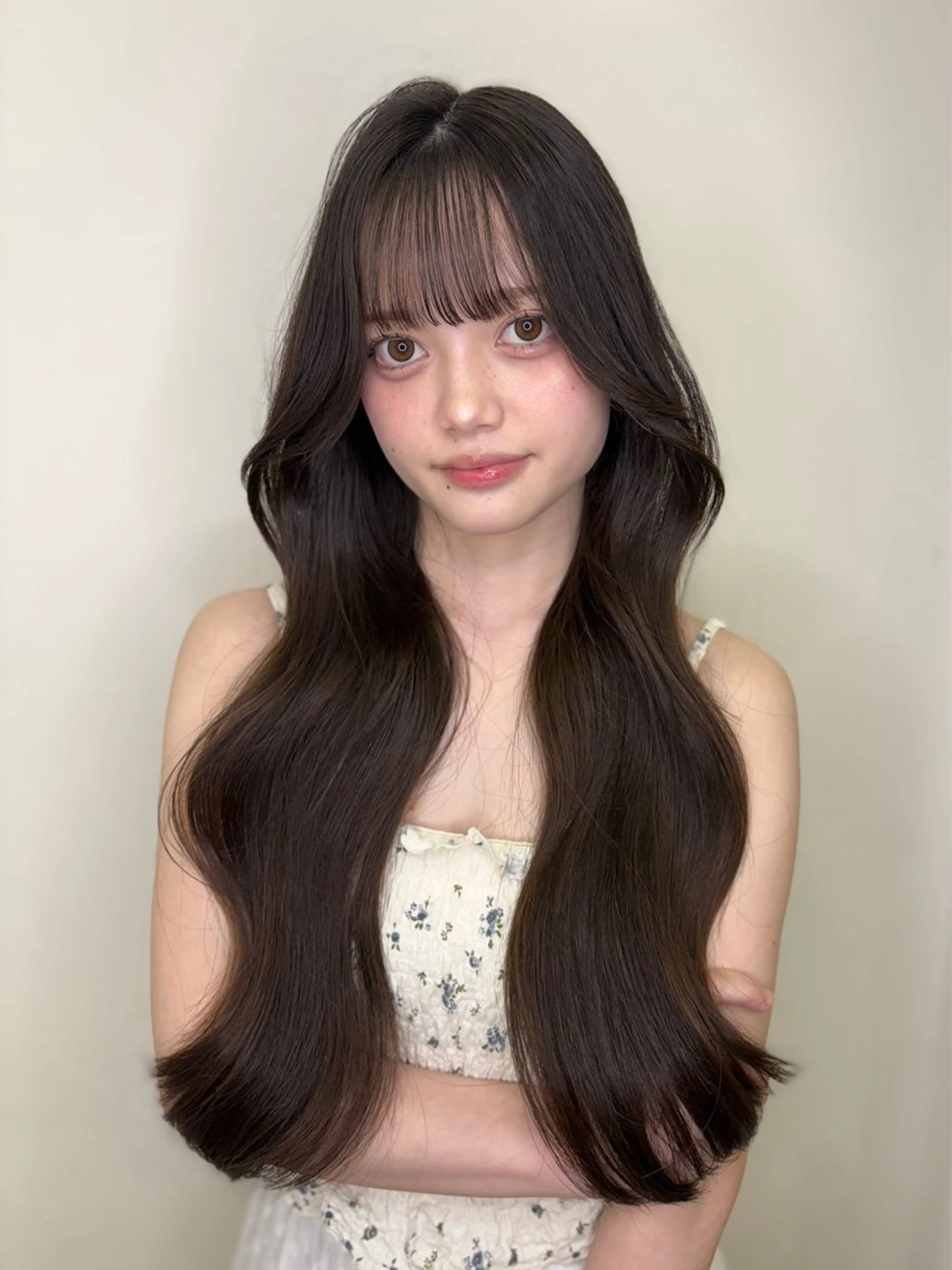 ロング カット ヘアカラー トリートメント 盛れる顔周り/髪質 改善/ふみか🩰🤍のヘアスタイル