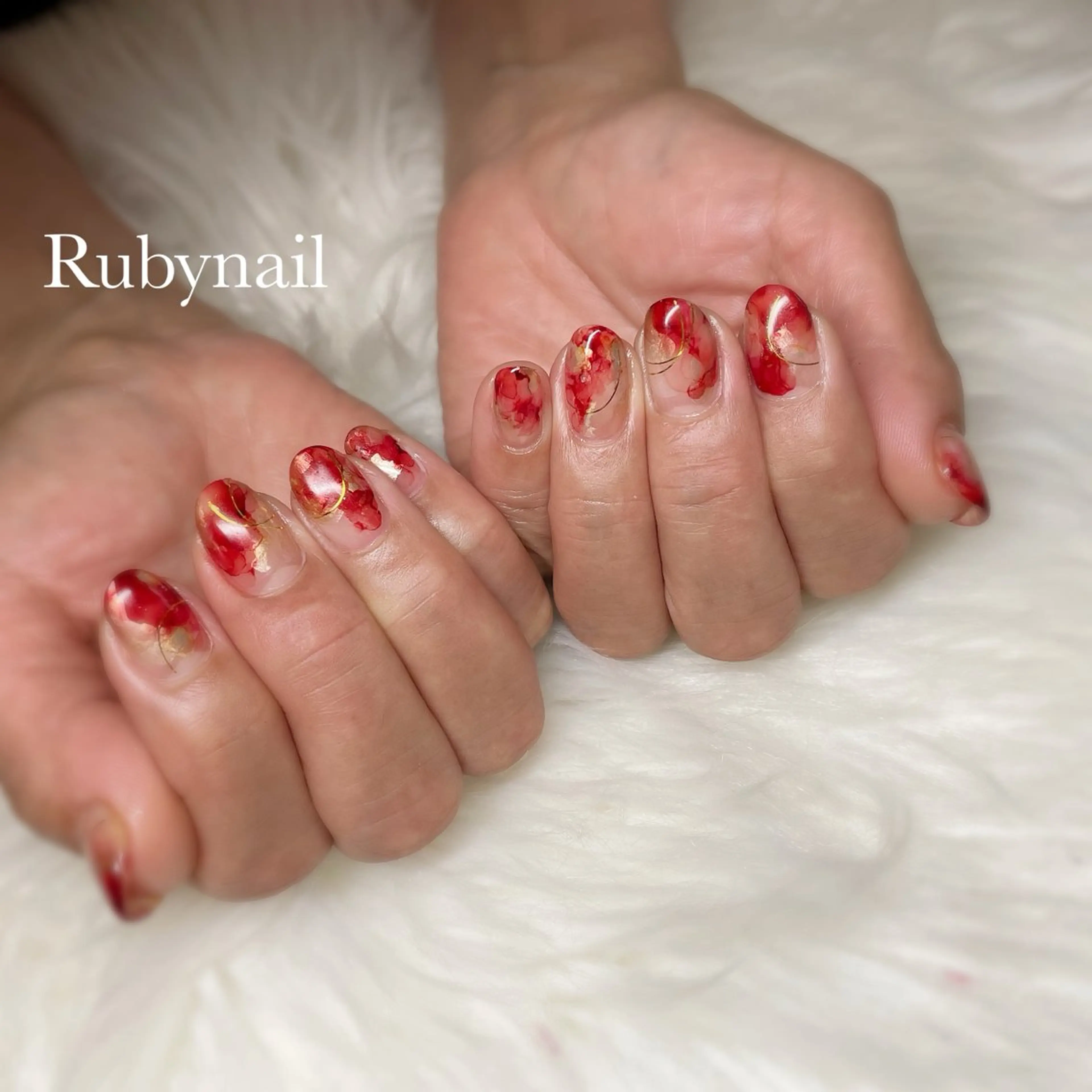 ネイル 赤色 Rubynail所属・プライベートサロン Rubynailのネイルデザイン