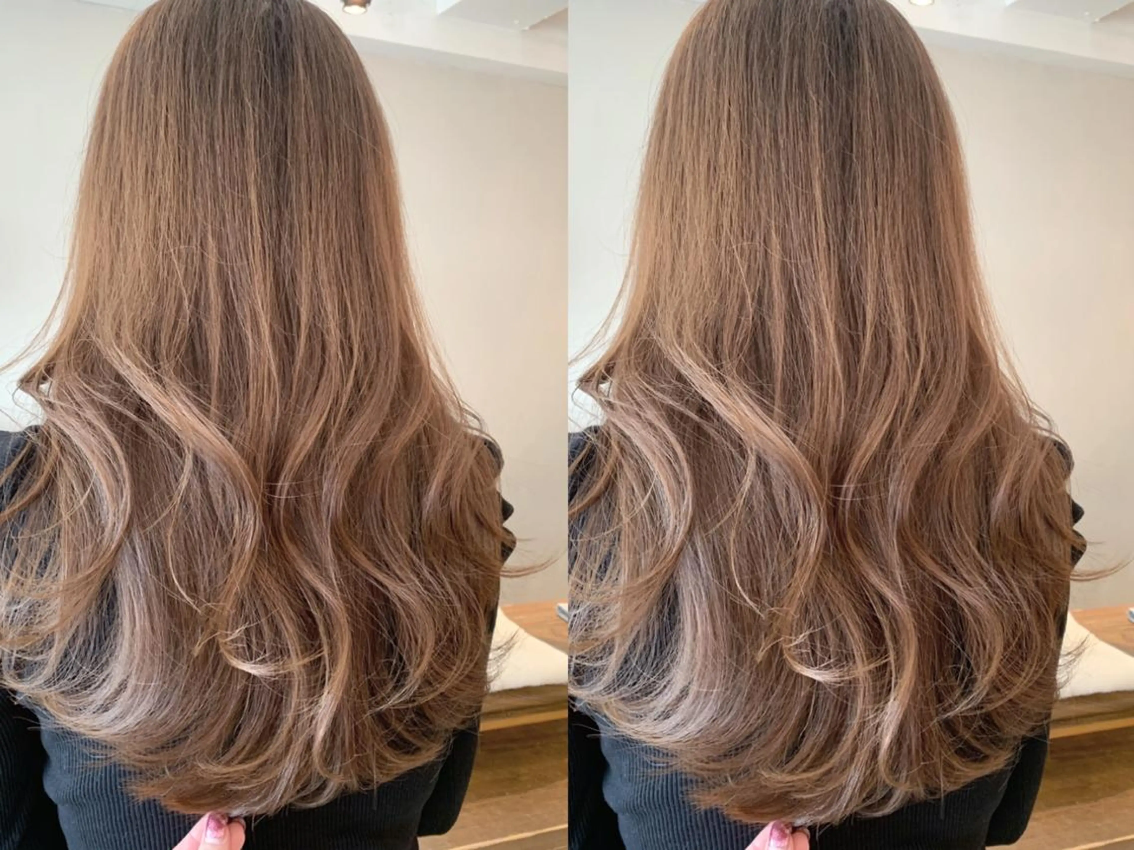 ロング カラー カット ヘアカラー トリートメント ヘッドスパ 透明感/オリーブ/ グレージュ/YUKAのヘアスタイル