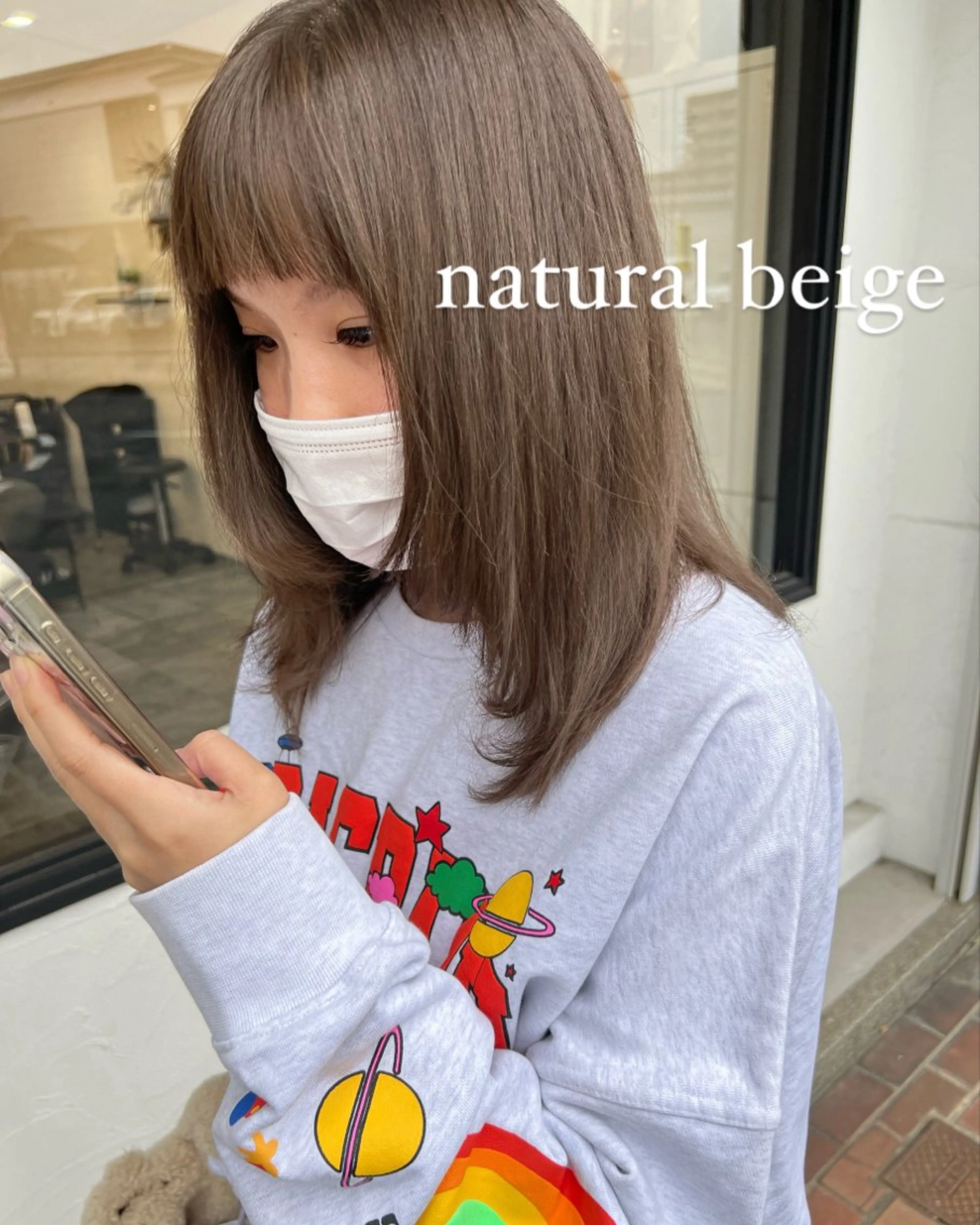 セミロング カラー ショートボブ セミロングパーマ バレイヤージュ ブリーチ ケアブリーチ カット ヘアカラー トリートメント ヘアセット hair terrace M所属・村岡 芽衣のヘアスタイル