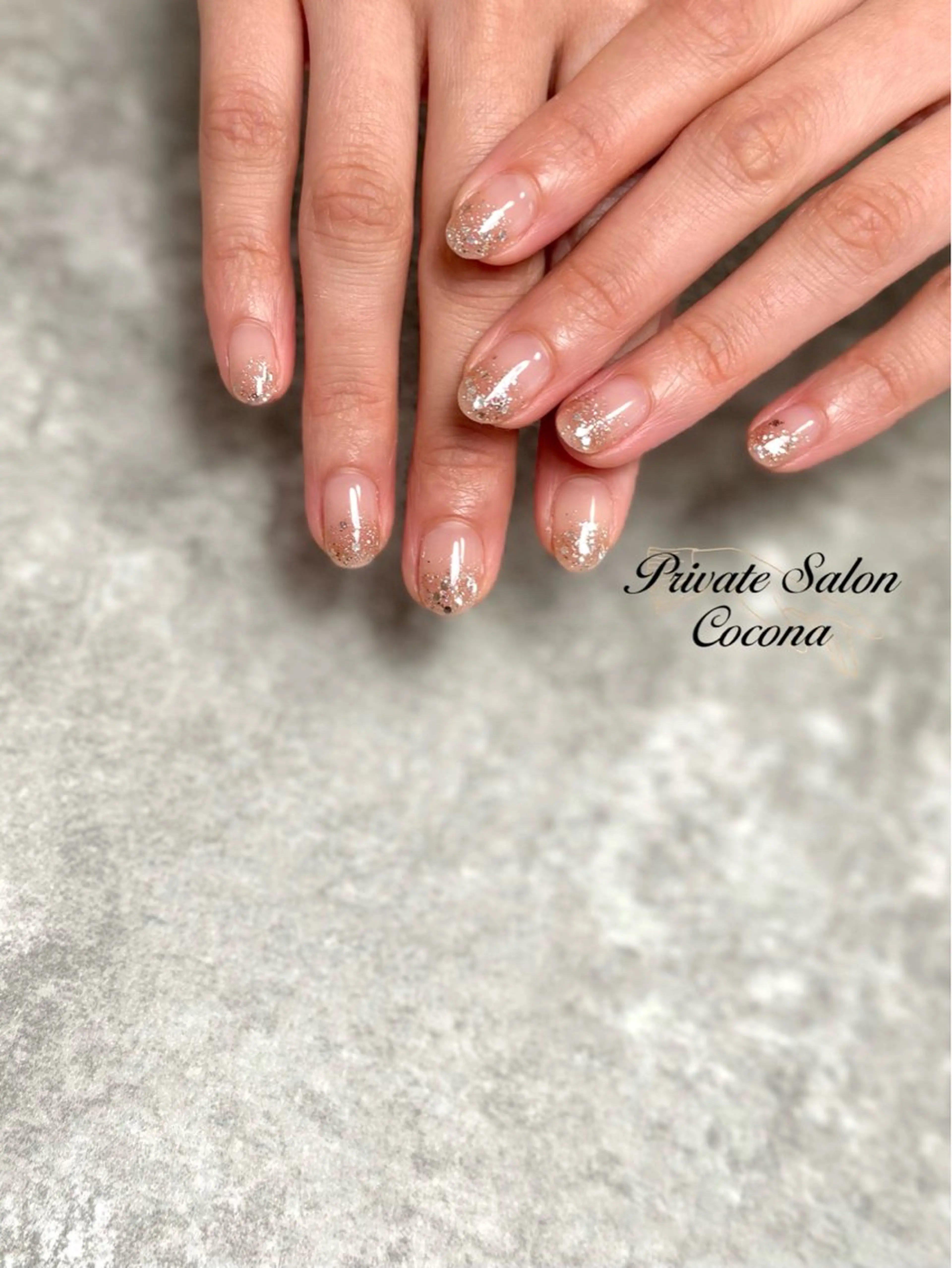 ネイル ラメ(グリッター) ハンドネイル プライベートサロン nailcoconaのネイルデザイン