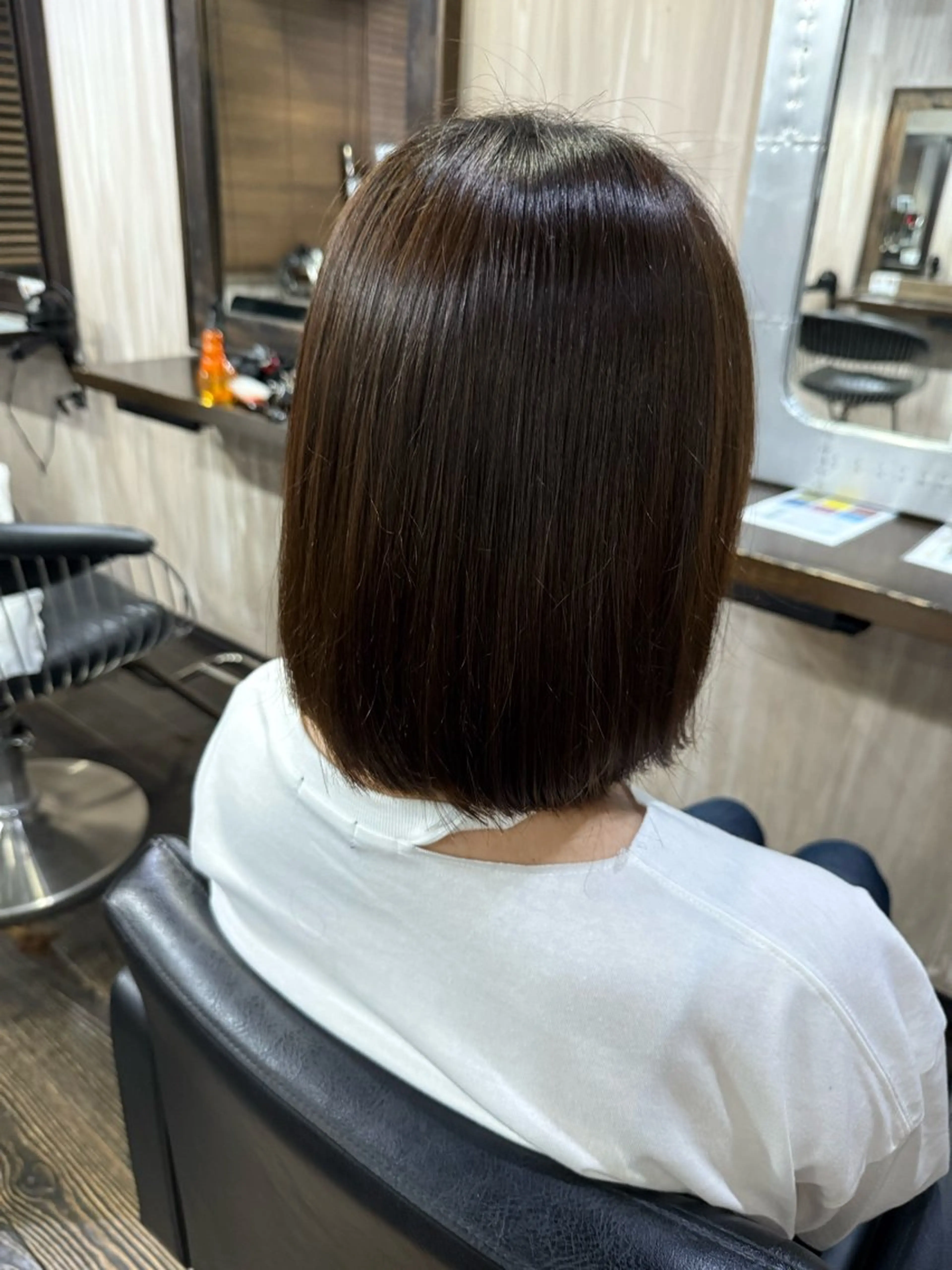 ショート 切りっぱなしボブ ボブ M.Fe's はるな 🖤メンズカット募集のヘアスタイル