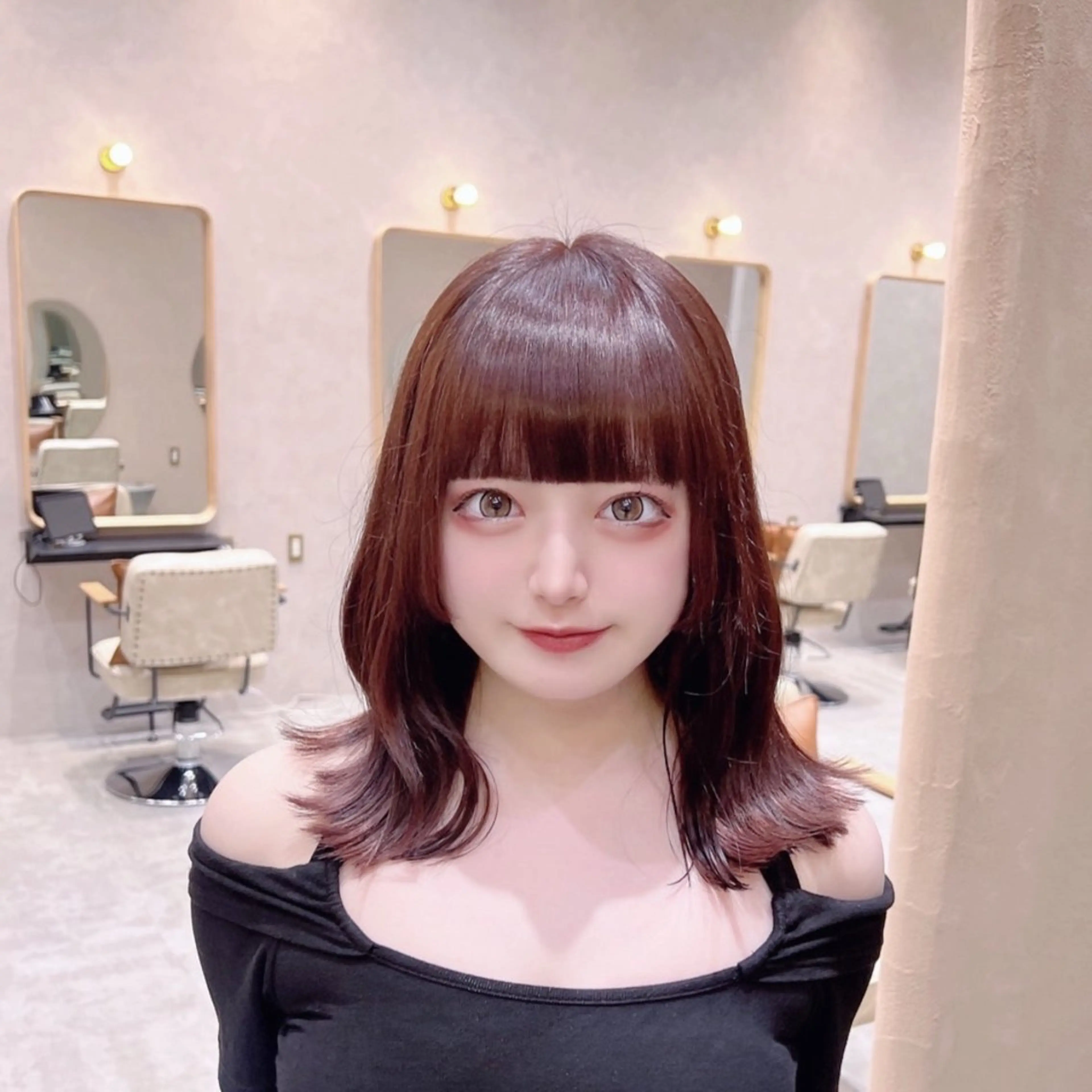 ミディアム カラー ヘアアレンジ 🐰あみ【艶カラー/ 縮毛矯正】🫧のヘアスタイル