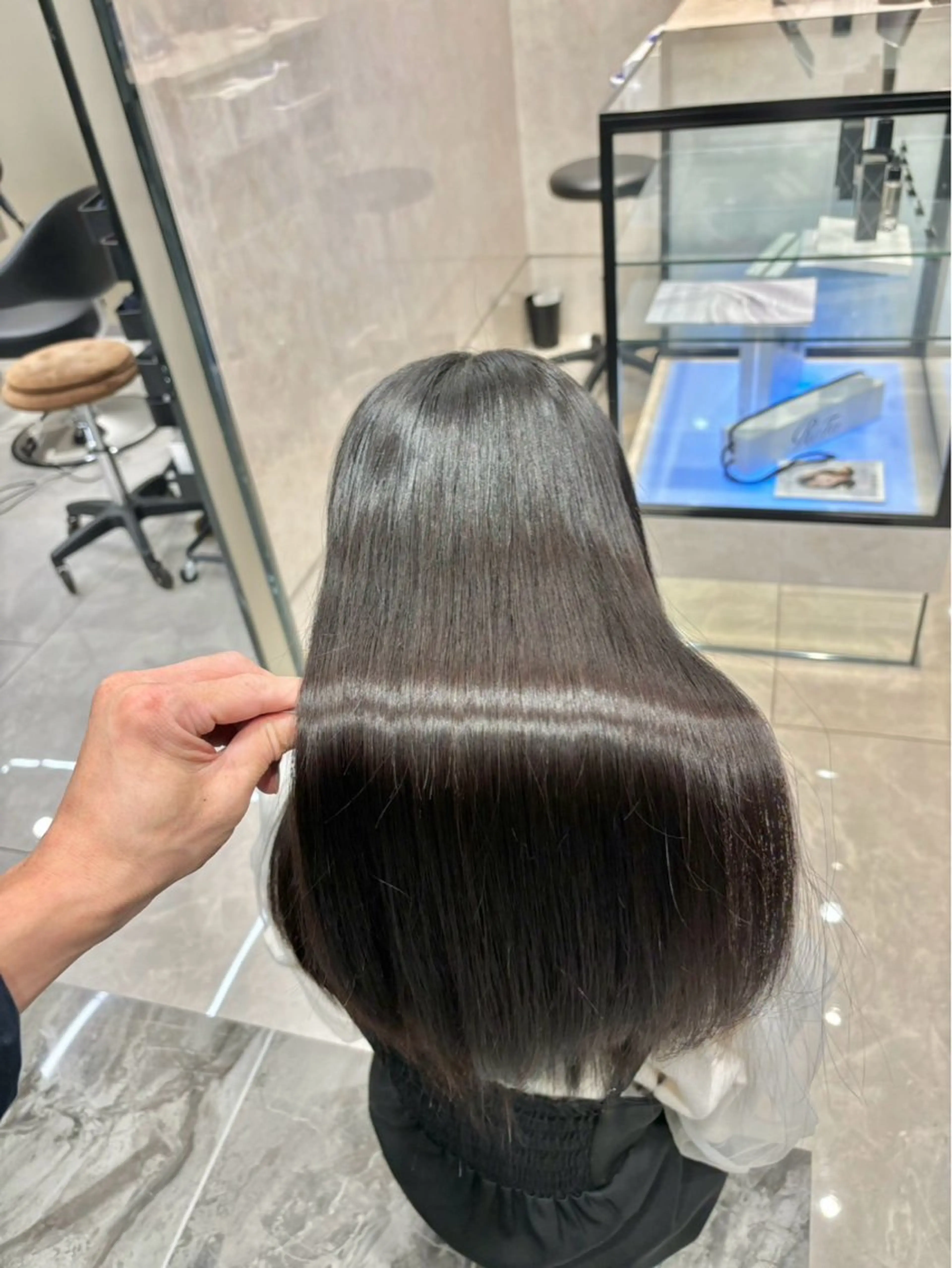 セミロング カラー 髪質改善 トリートメント hair salon Ranun髪質改善のヘアスタイル