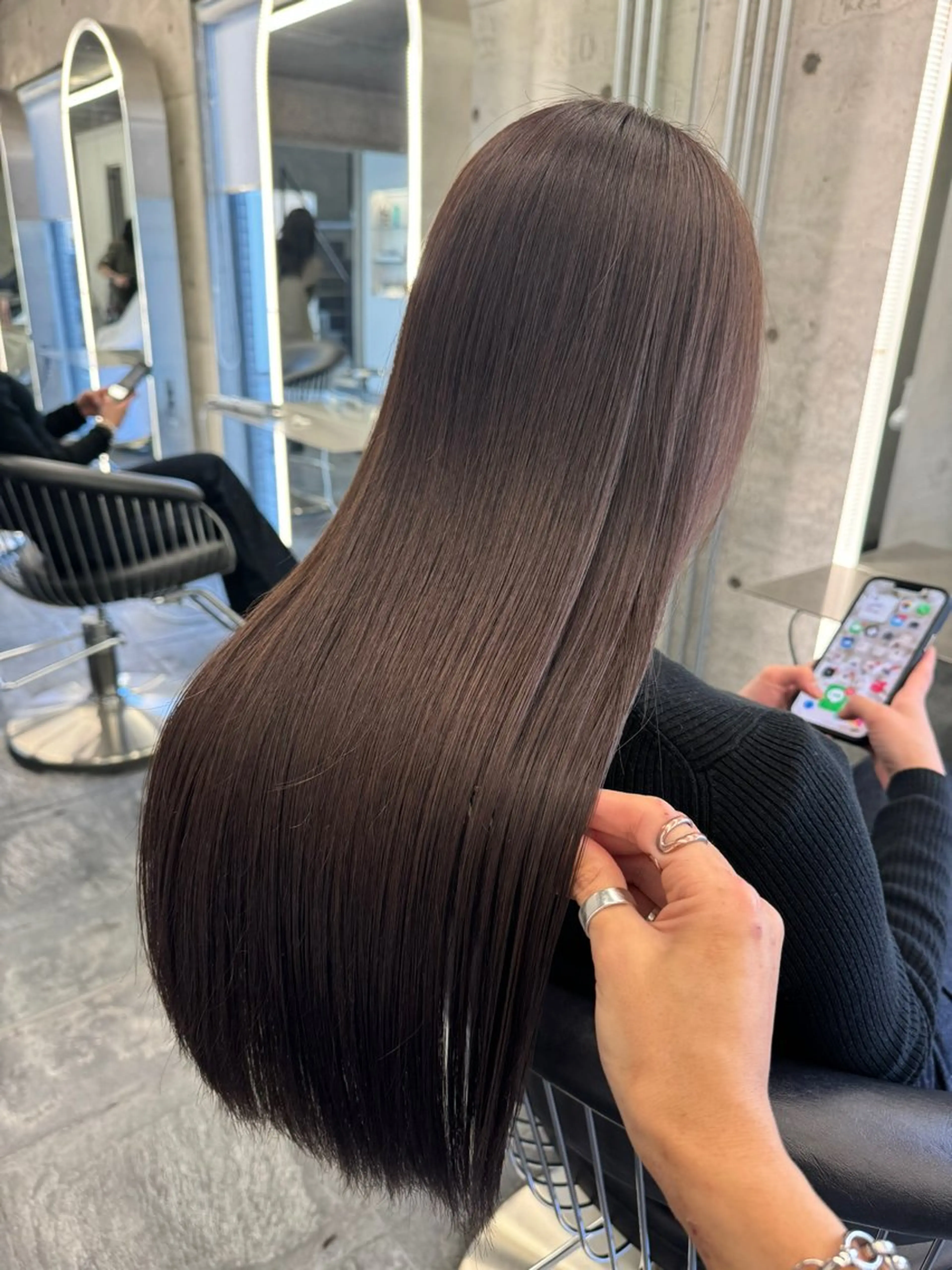 ロング レイヤー/顔まわり 縮毛矯正/月城宏清のヘアスタイル