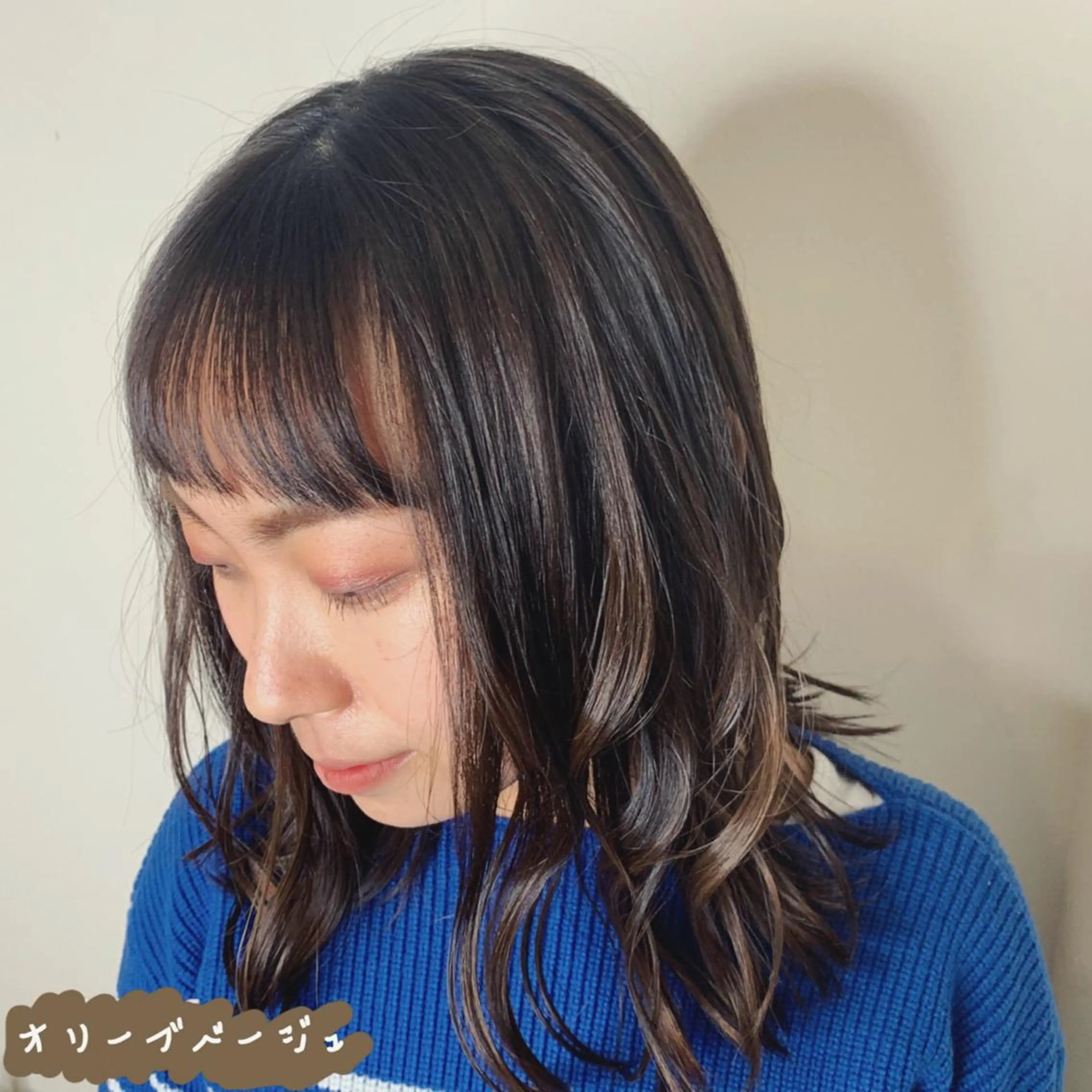 ミディアム カラー ヘアカラー トリートメント ボブウルフ／ボブ Satsuki【名駅のヘアスタイル