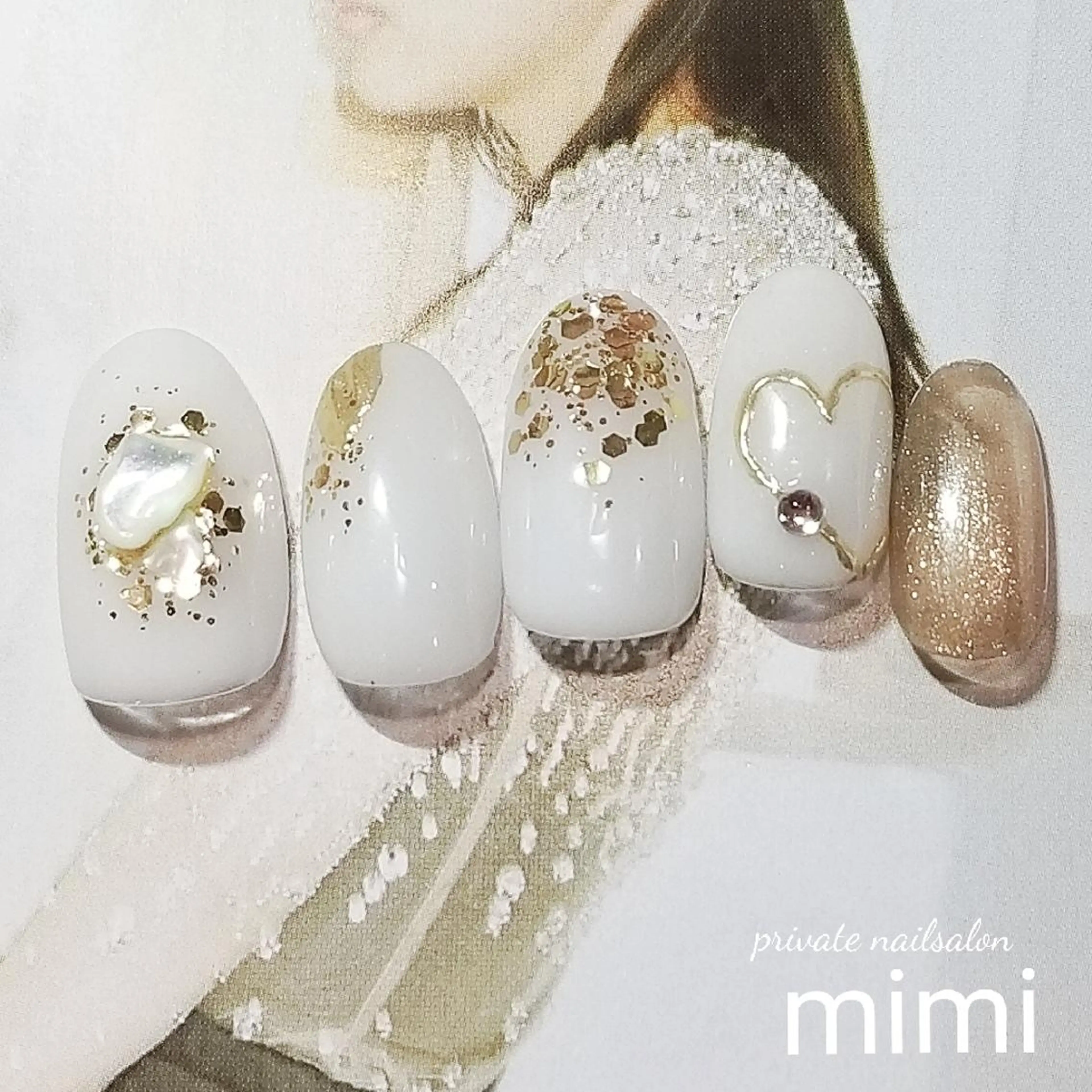 ネイル ハート ニュアンスネイル 博多ネイル ｍｉｍｉのネイルデザイン