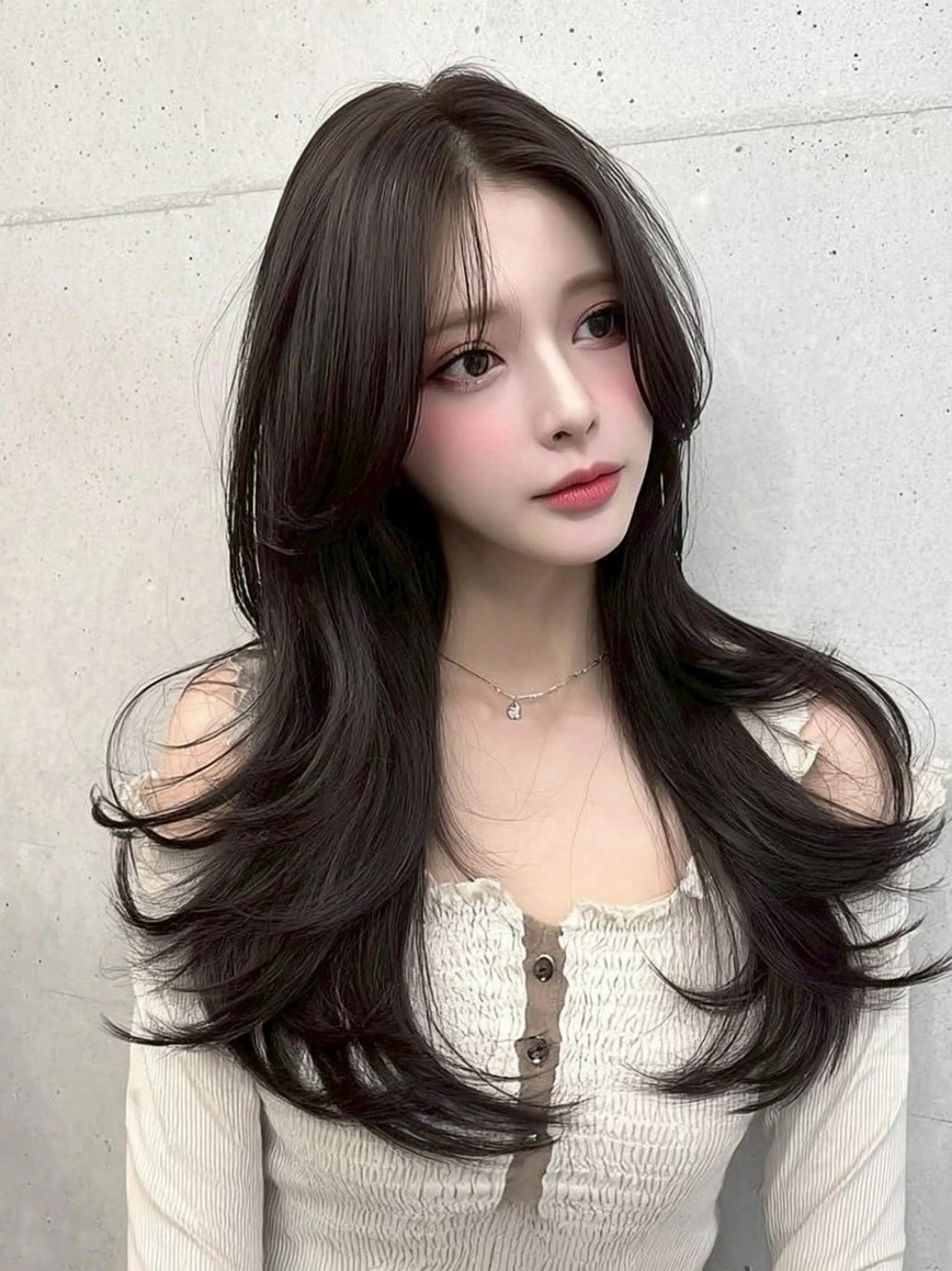 ロング カラー 透明感カラー 髪質改善 縮毛矯正 カット ヘアカラー トリートメント りきと🦋河原町 縮毛矯正/艶カラーのヘアスタイル