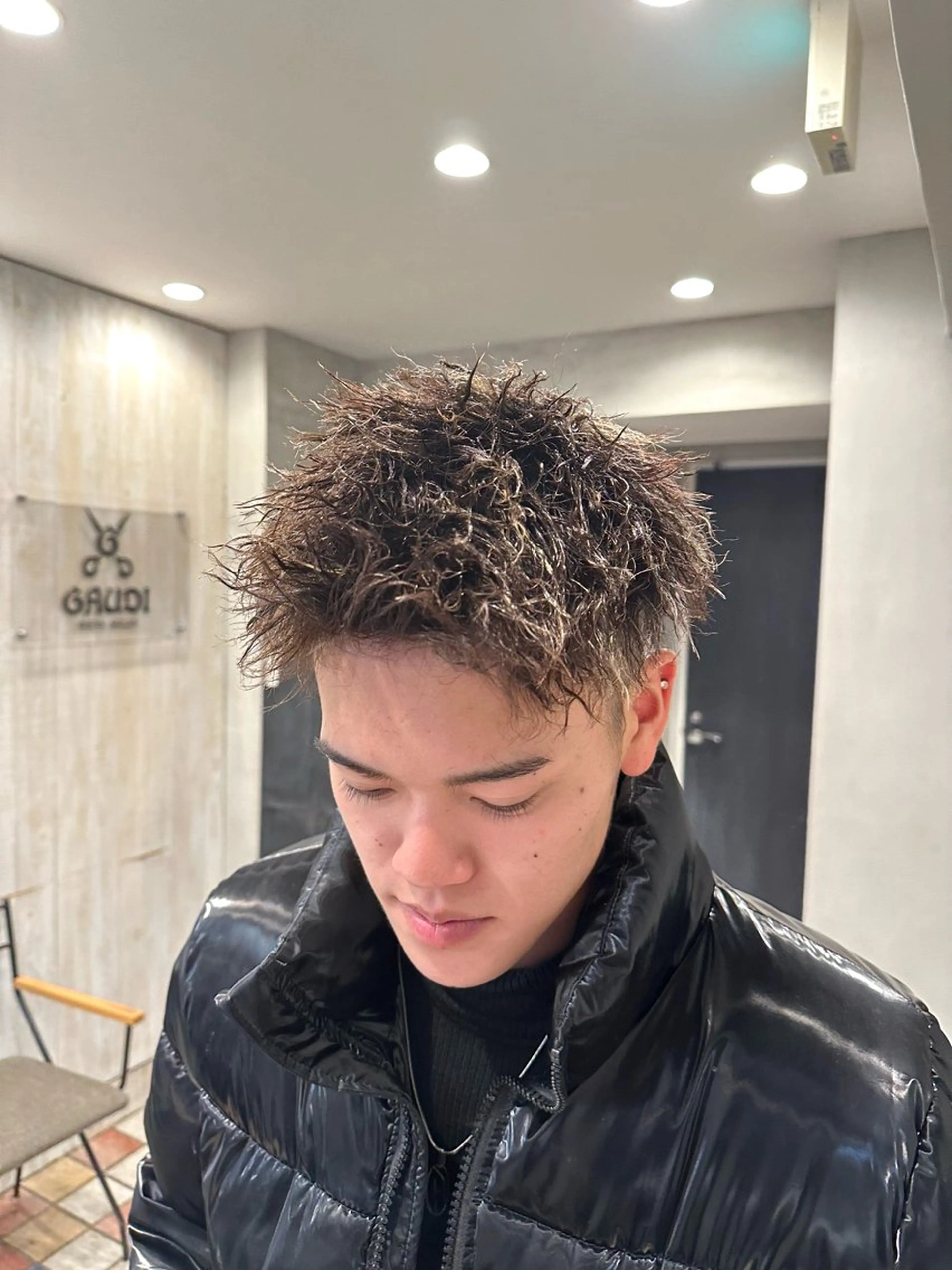 パーマ メンズ メンズパーマ メンズショート BLEUNIR  中崎町所属・梅田中崎町メンズ 美容師ユースケのヘアスタイル