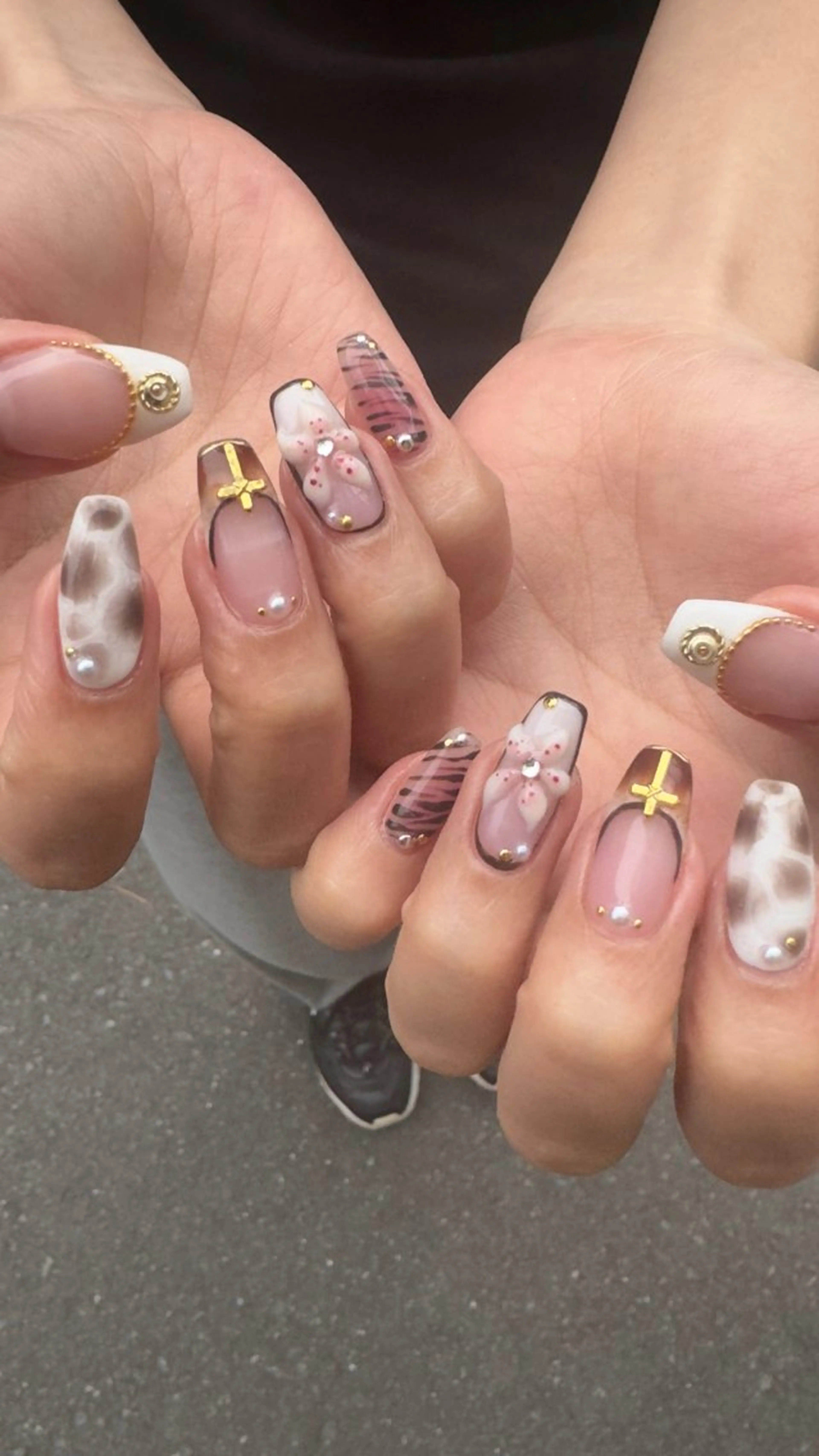 オフ有♪【Hand】持ち込み120分コース《アート、ストーン１０本デザインはコチラ》他店様オフ＋¥500の写真