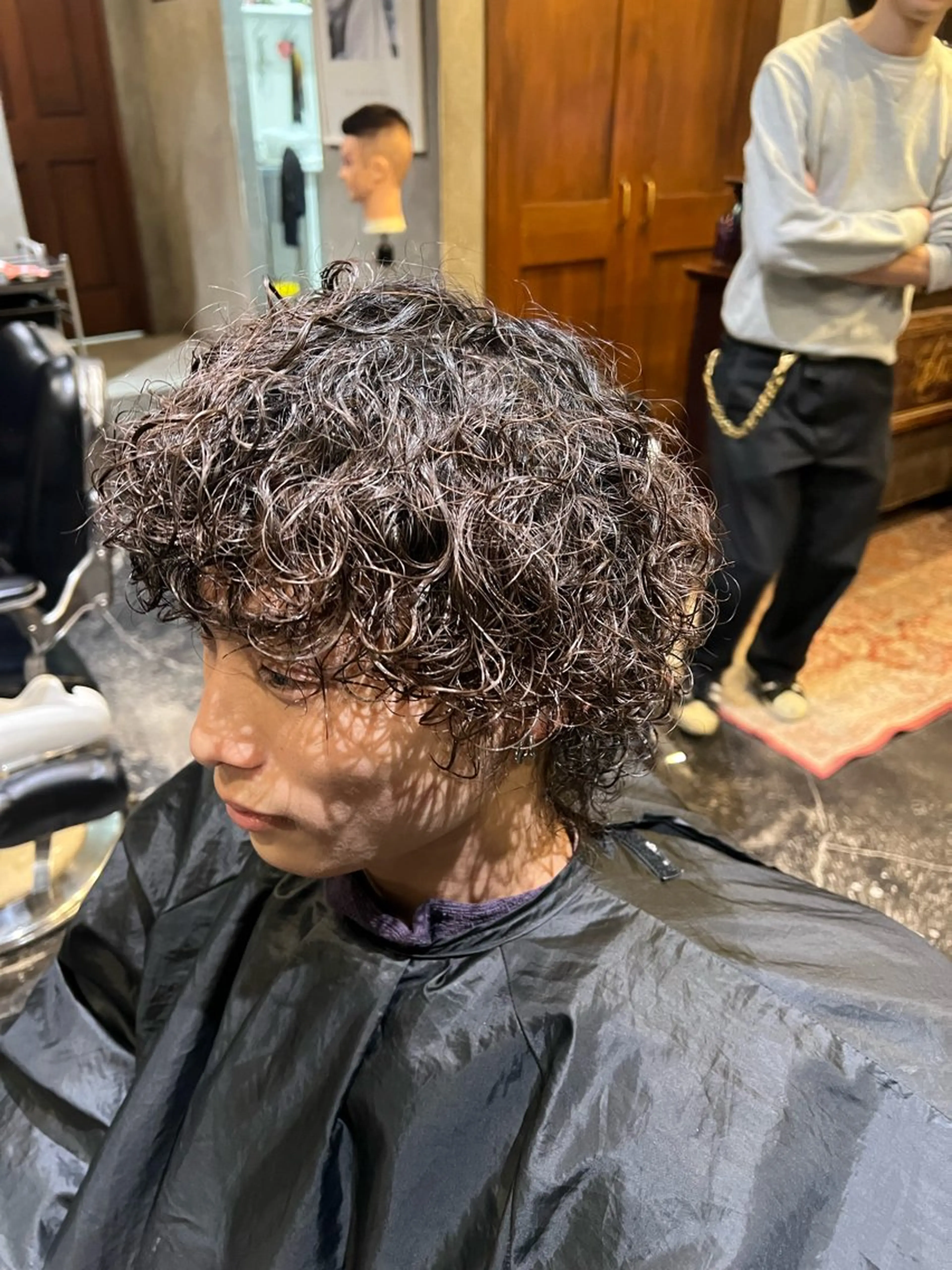 ミディアム パーマ 中居 優弥のヘアスタイル