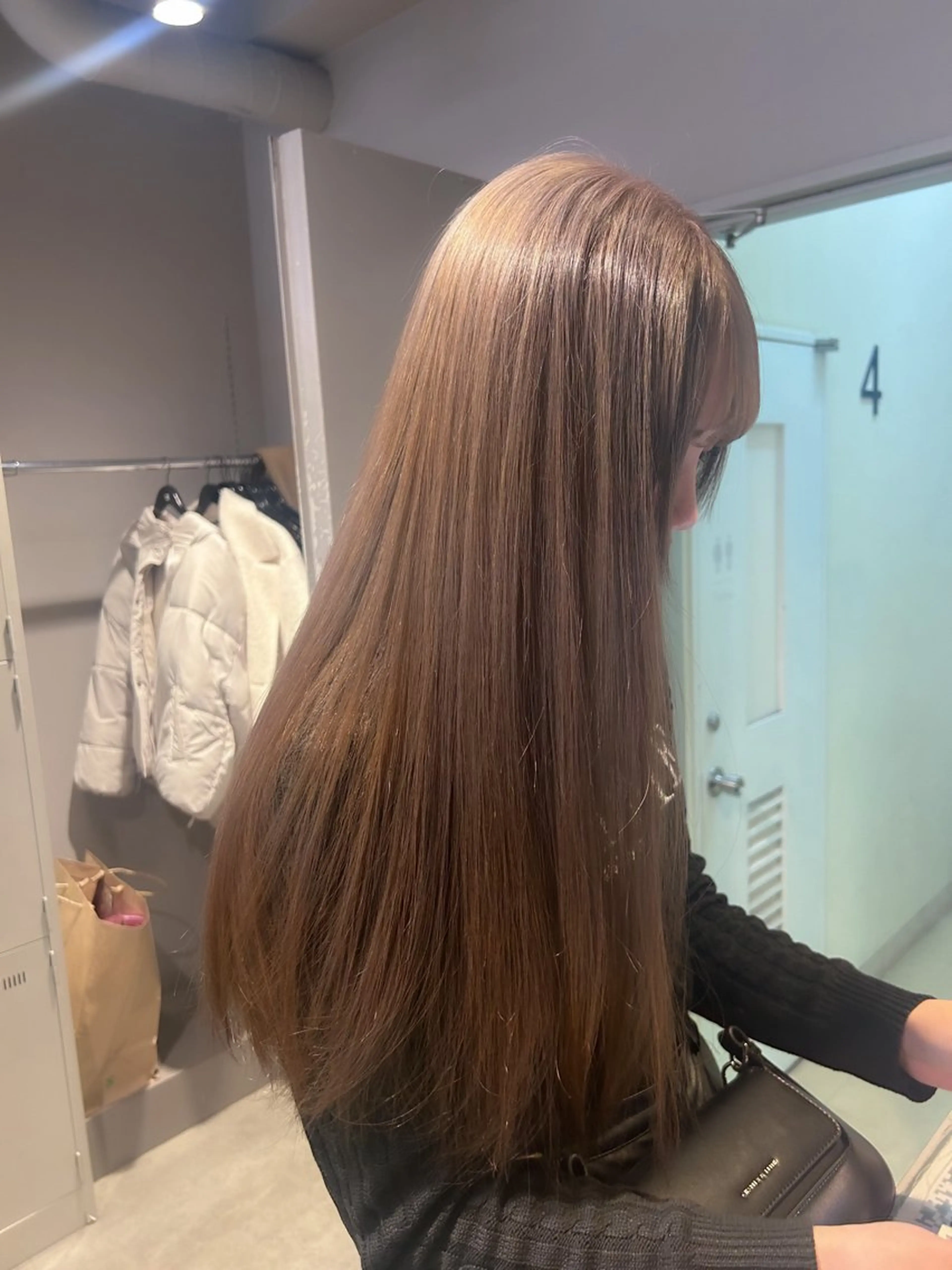 ロング カラー パーマ ヘアアレンジ メンズ キッズ ブリーチなしカラー/ ブラウン/レイヤーのヘアスタイル