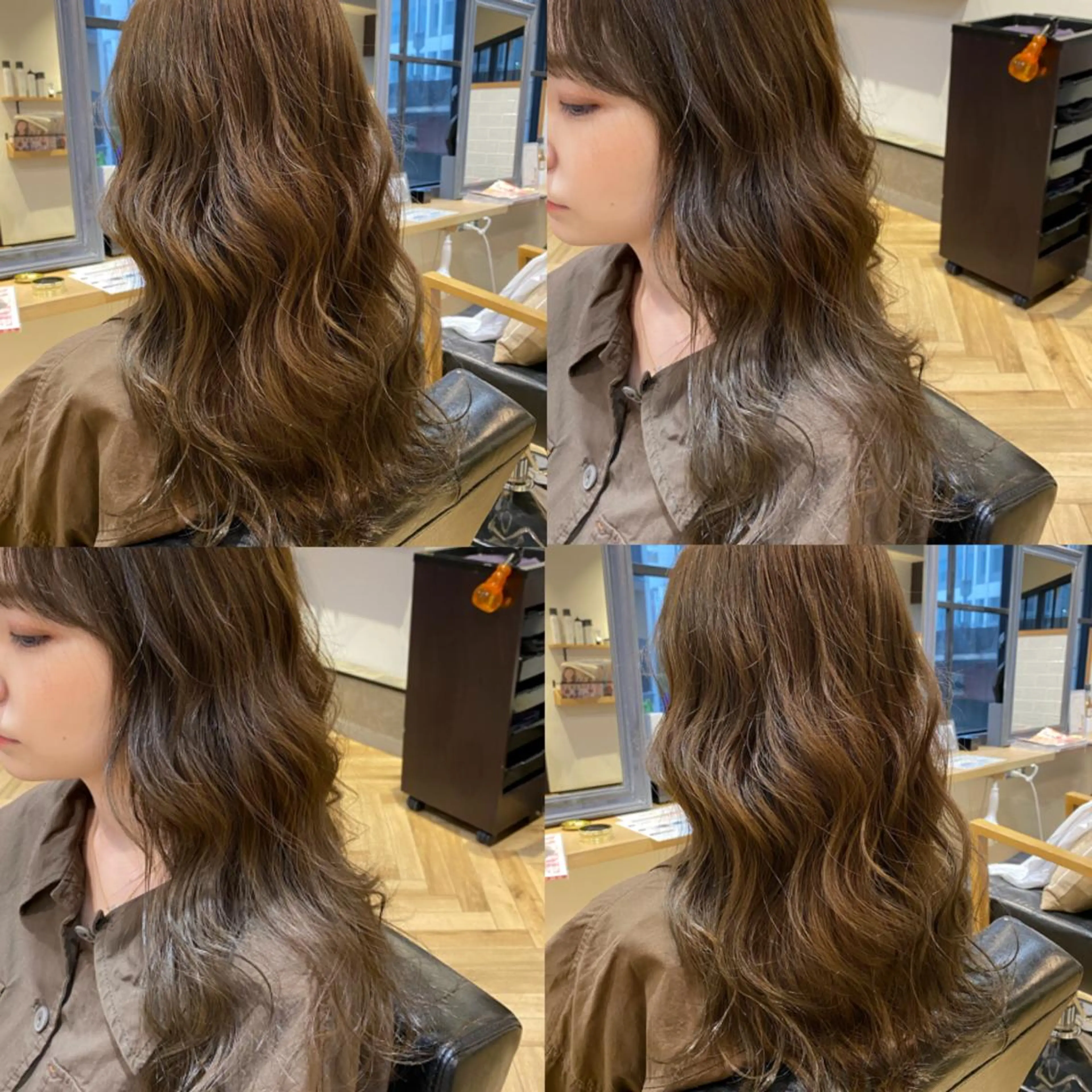 ロング カラー アッシュ アッシュグレー アッシュグレージュ ブリーチ グレージュ 艶カラー/韓国顔周り 🎀mamiのヘアスタイル