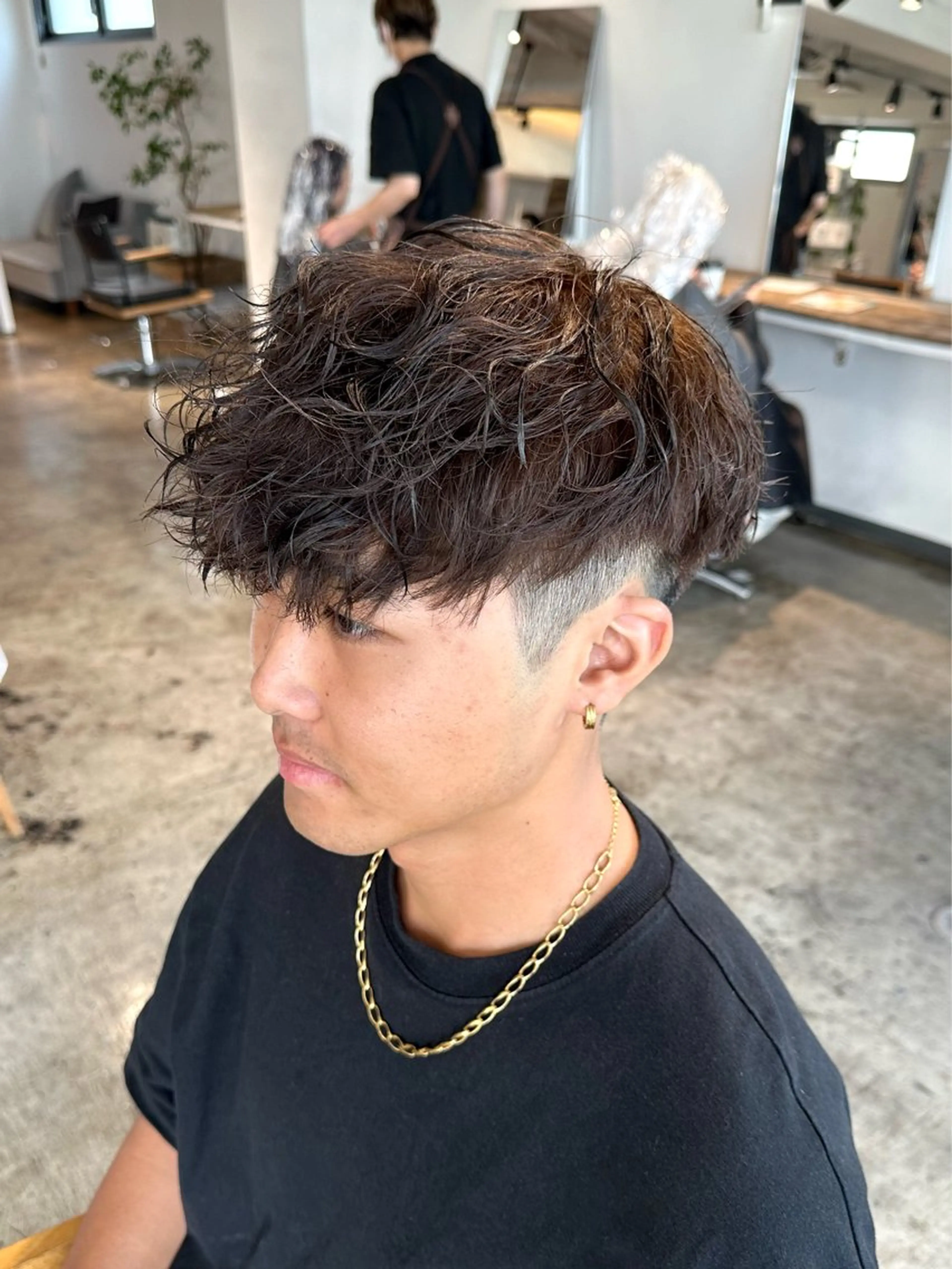 カラー パーマ メンズ メンズパーマ スペインカール アッシュ 骨格補正施術/メンズ 専門美容師/YUYAのヘアスタイル